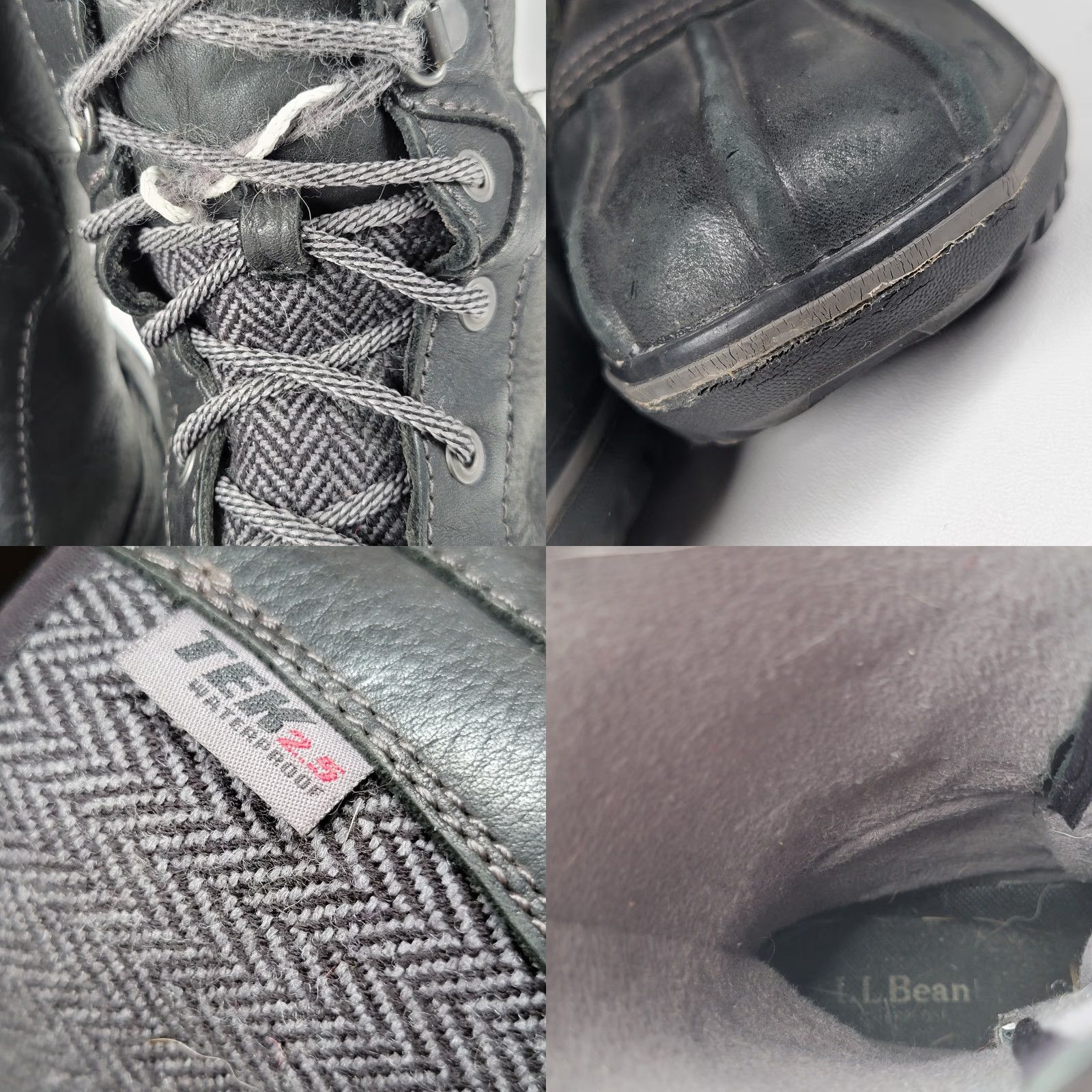 Vintage L.L.Bean Bar Harbor Waterproof Tall Snow/Rain Boot Women's 6M Black/ Grey Mid-Calf Leather/ Fabric/ Rubber Rubber Outsole Waterproof Casual Size US 6 / IT 36 - 9 Thumbnail