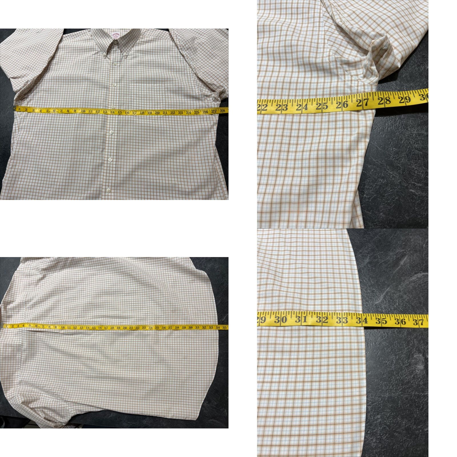 Brooks Brothers VINTAGE Brooks Brothers Men's Dress Shirt 2XL Traditional Fit Cotton Check Button-up Long Sleeve All Seasons Size 48R - 8 Thumbnail