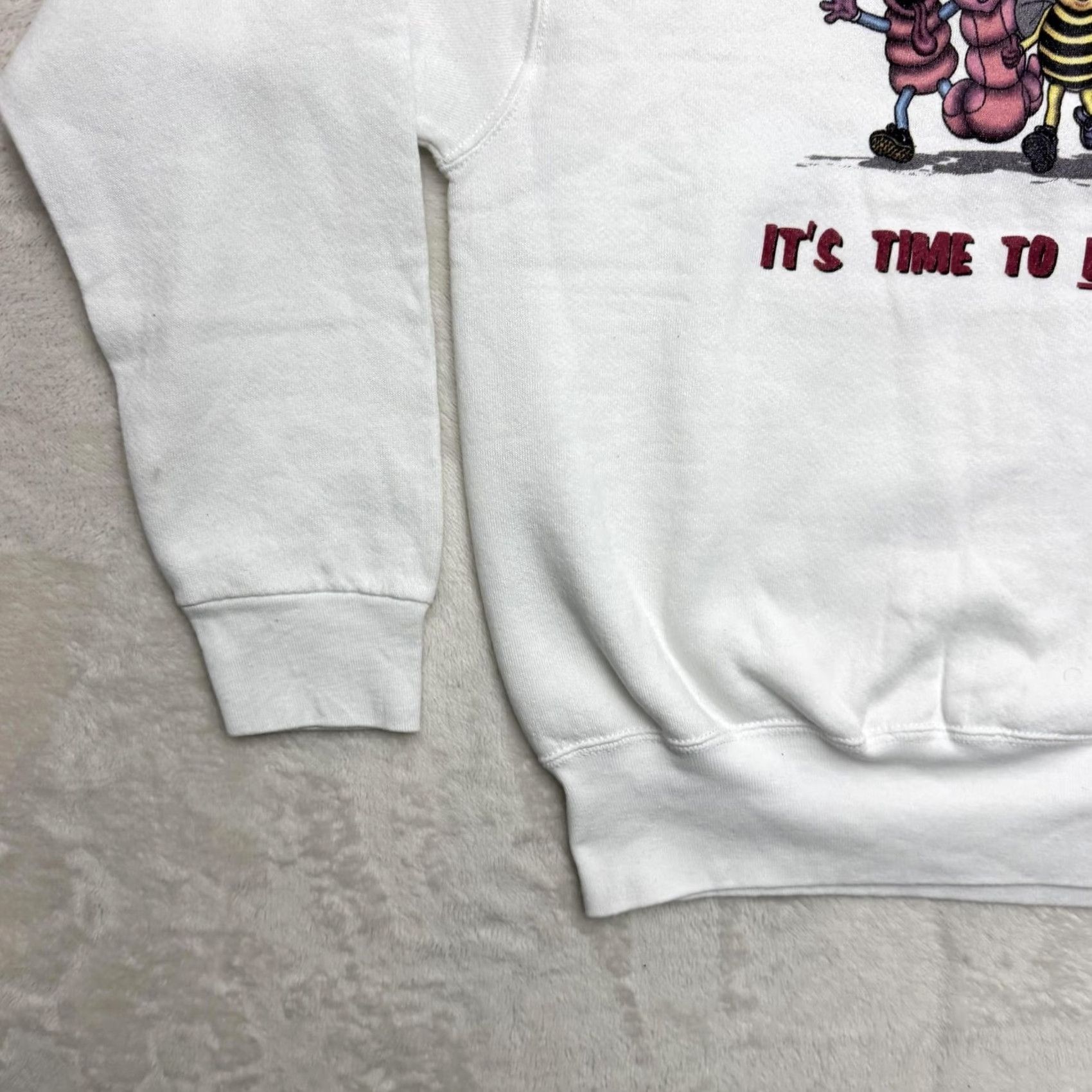 Fruit Of The Loom VINTAGE Billy Bee Productions Sweatshirt Mens M White Graphic Print 90s Size US M / EU 48-50 / 2 - 7 Thumbnail