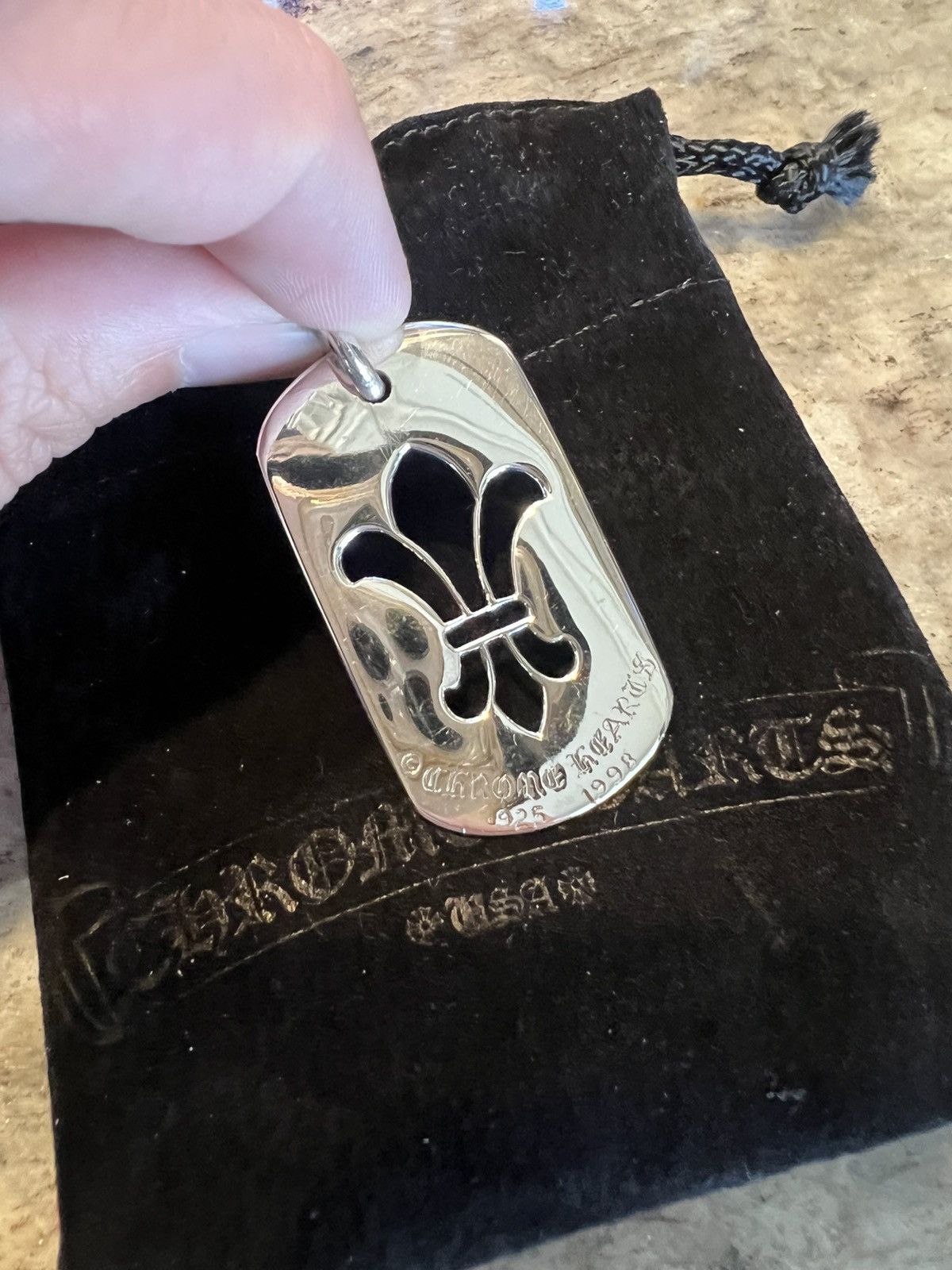 Chrome Hearts CHROME HEARTS FLEUR DE LIS .925 SILVER DOG TAG Size ONE SIZE - 3 Thumbnail