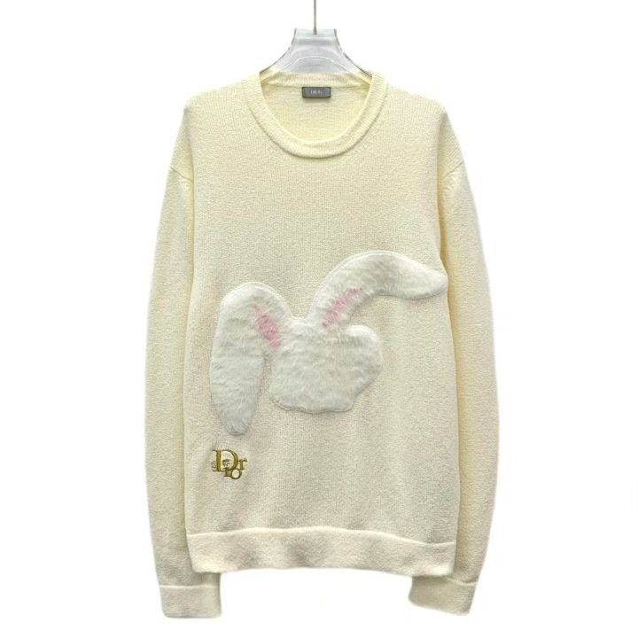 Dior Dior 2023 Beige Rabbit Logo Cotton Knit Size M / US 6-8 / IT 42-44 - 1 Thumbnail