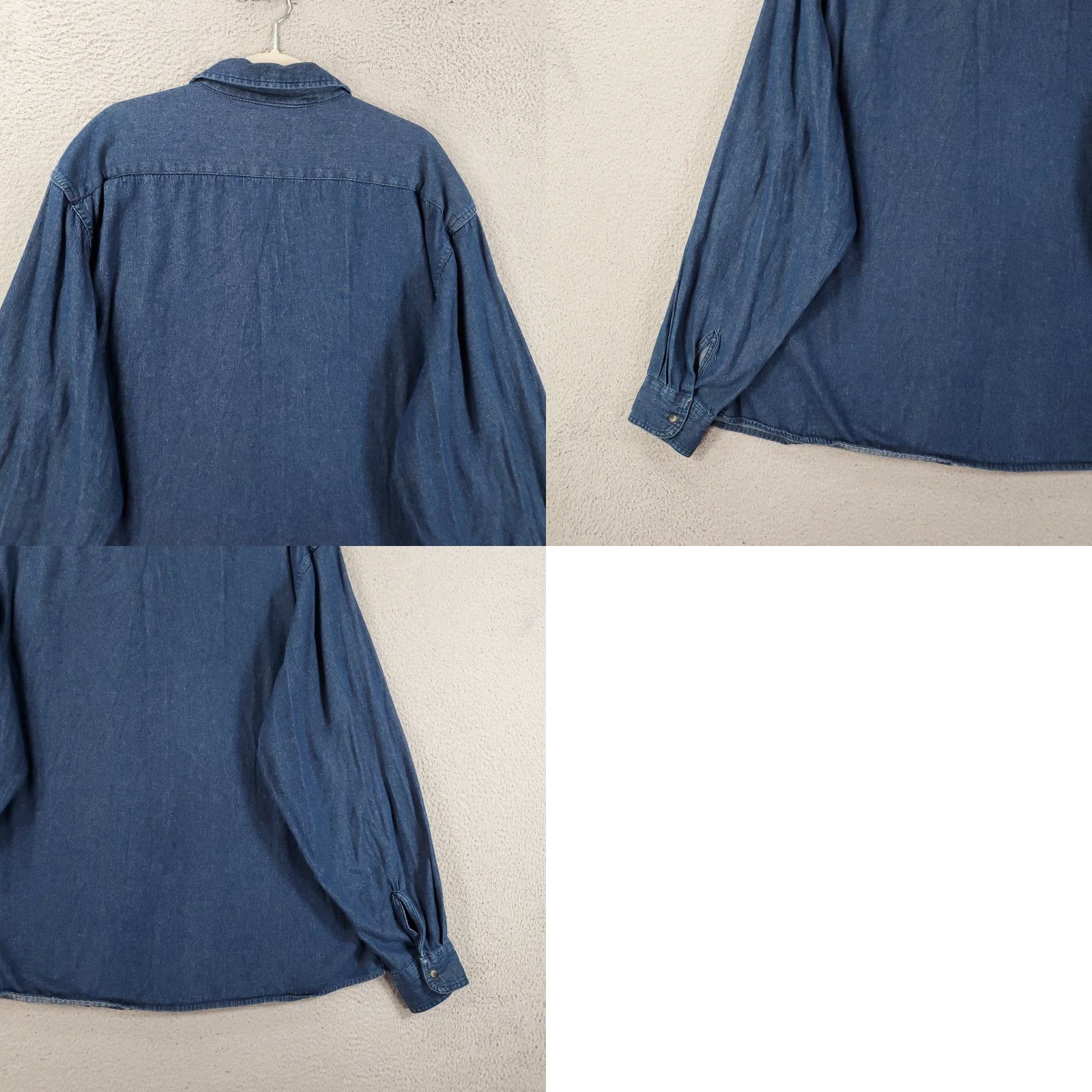 Wrangler VINTAGE Wrangler Button-Up Mens 3XL Denim Chambray Long Sleeve Shirt Blue Size US XXL / EU 58 / 5 - 9 Thumbnail