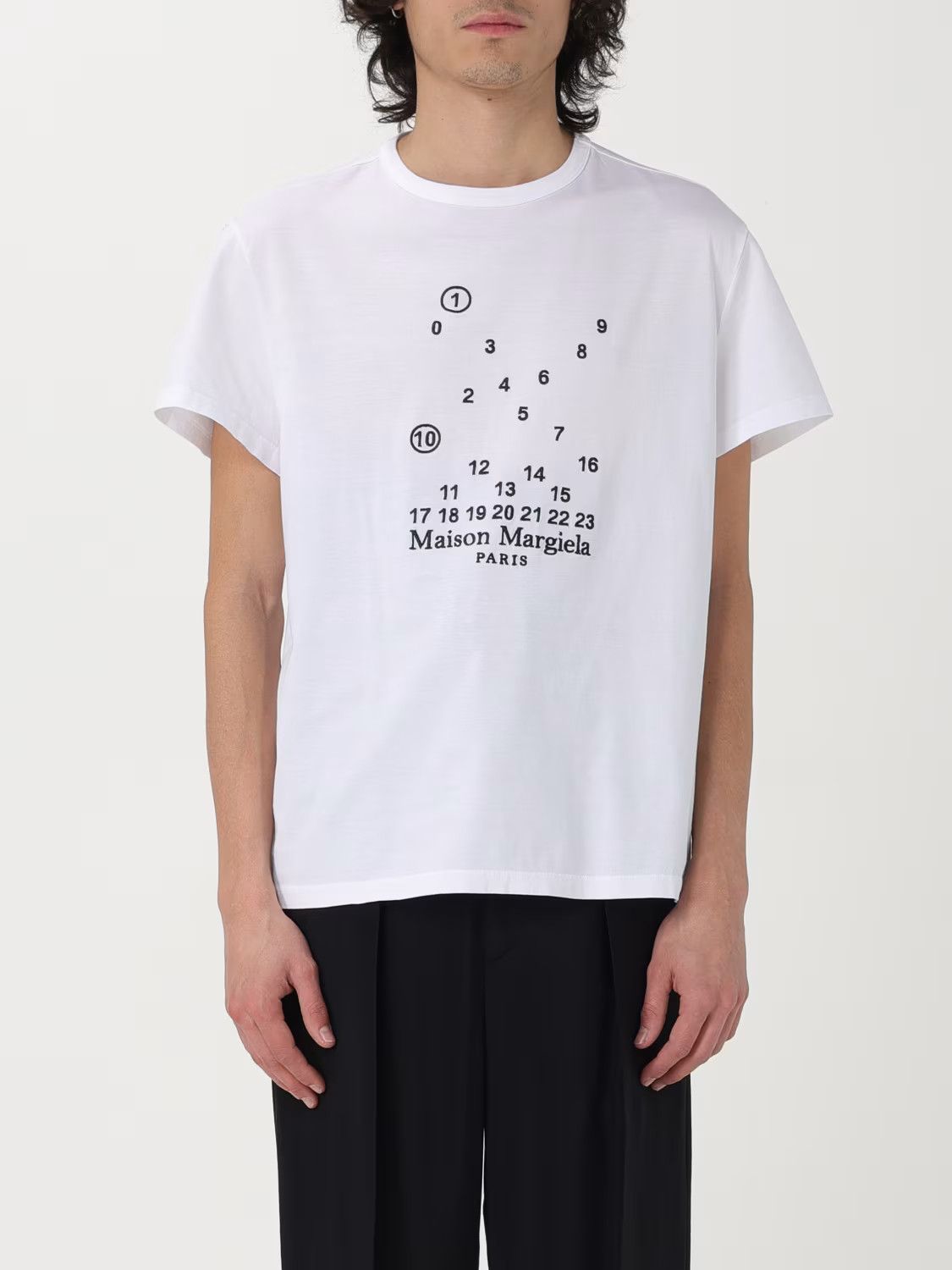 Maison Margiela oc11z0825 Numeric Logo-embroidered T-Shirt in White Size US XXL / EU 58 / 5 - 1 Thumbnail