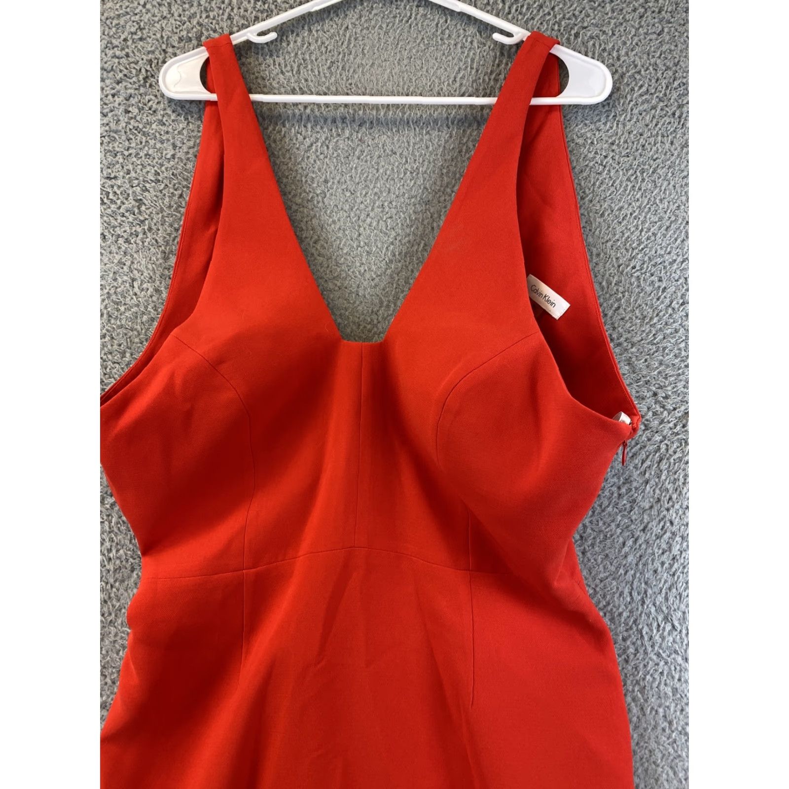 Calvin Klein Calvin Klein Women's Sleeveless Dress Size 10 Red NWOT 60-3 Midi Dress Polyester — Regular Sleeve Length: Sleeveless Size L / US 10 / IT 46 - 2 Thumbnail