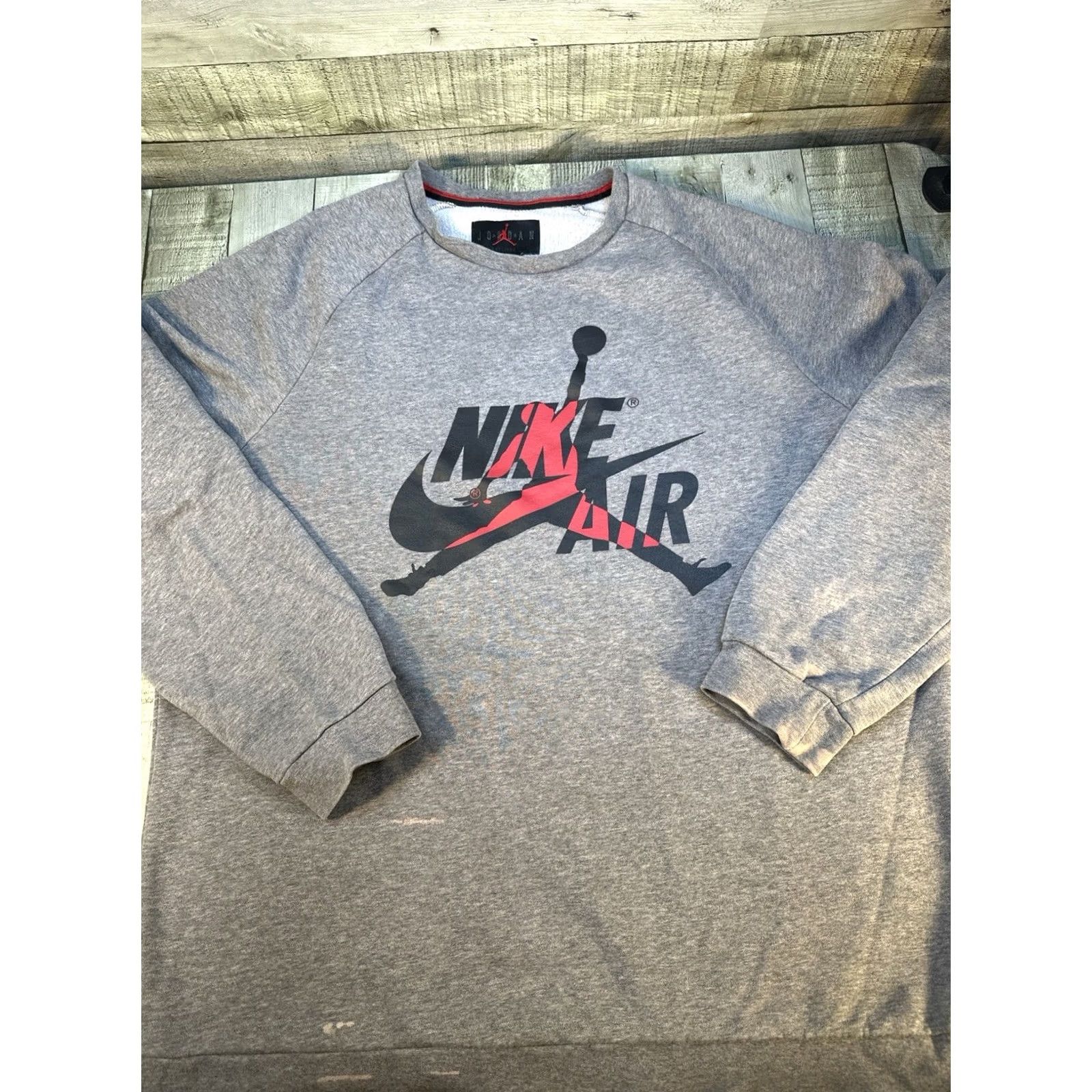 Nike VINTAGE Nike Air Jumpman Sweatshirt Mens XL Grey Raglan 90s Graphic Size US XL / EU 56 / 4 - 2 Thumbnail