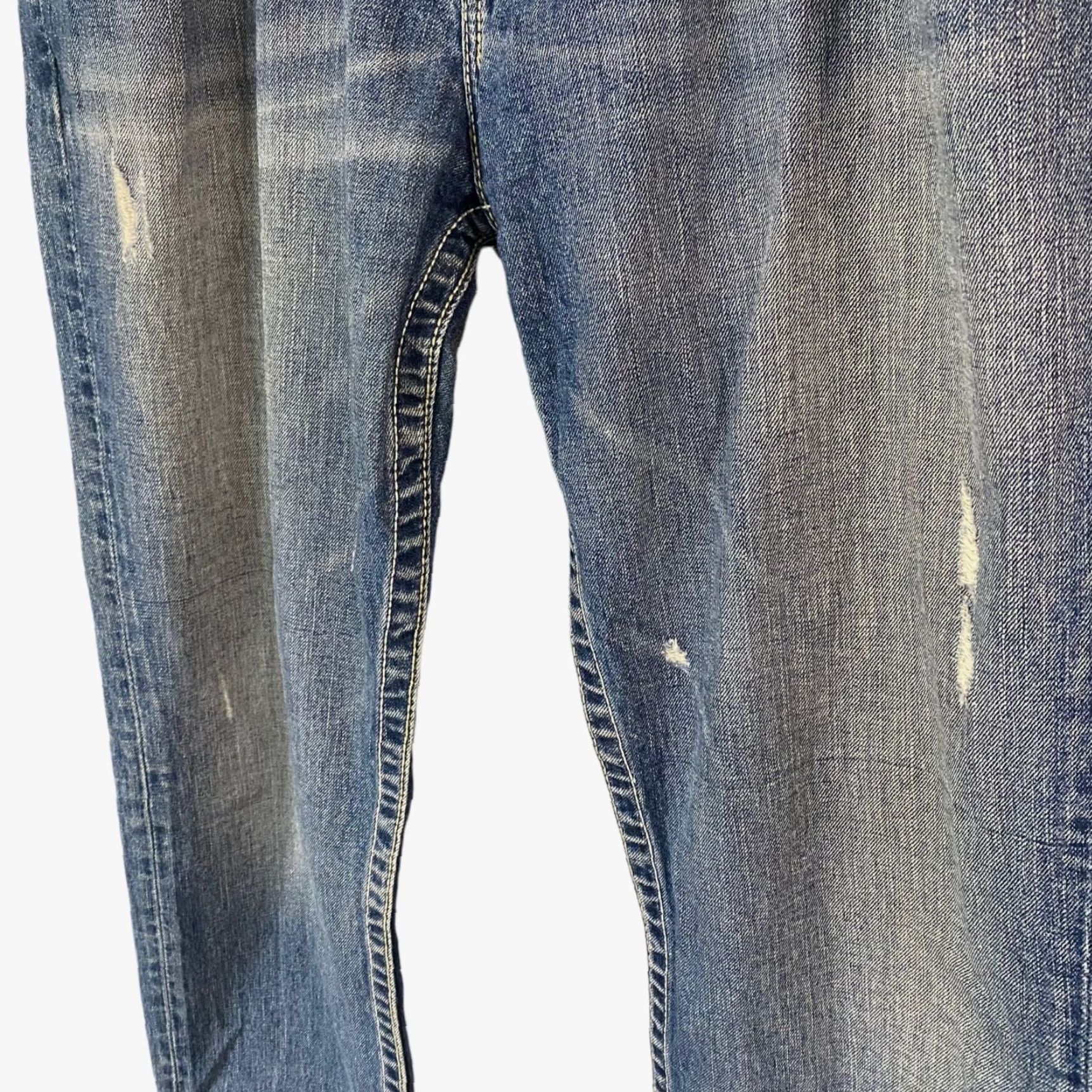 Denime VINTAGE Big Star Union Slim Straight Distressed Blue Jeans Mens 38L Denim 100% Cotton 33" Inseam Size US 38 / EU 54 - 7 Thumbnail
