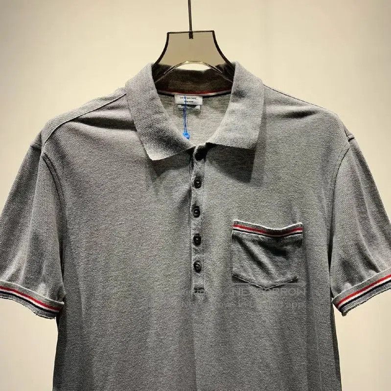 Thom Browne Thom Browne Gray Cotton Men's Polo Shirt . Size US M / EU 48-50 / 2 - 3 Thumbnail