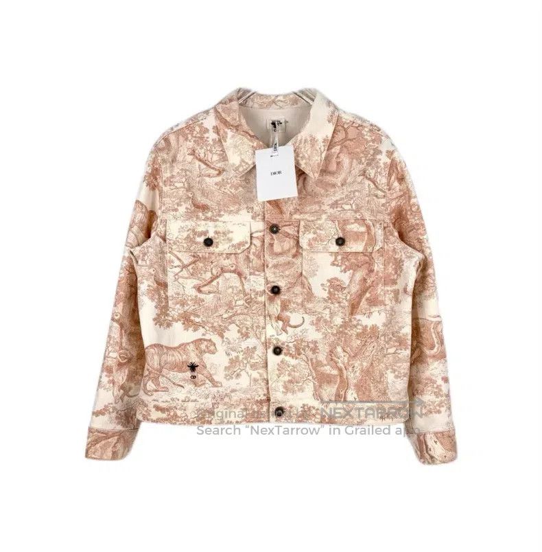 Dior Dior Pink Zoo Bee Embroidery Denim Jacket Size XXS / US 00 / IT 34 - 1 Thumbnail