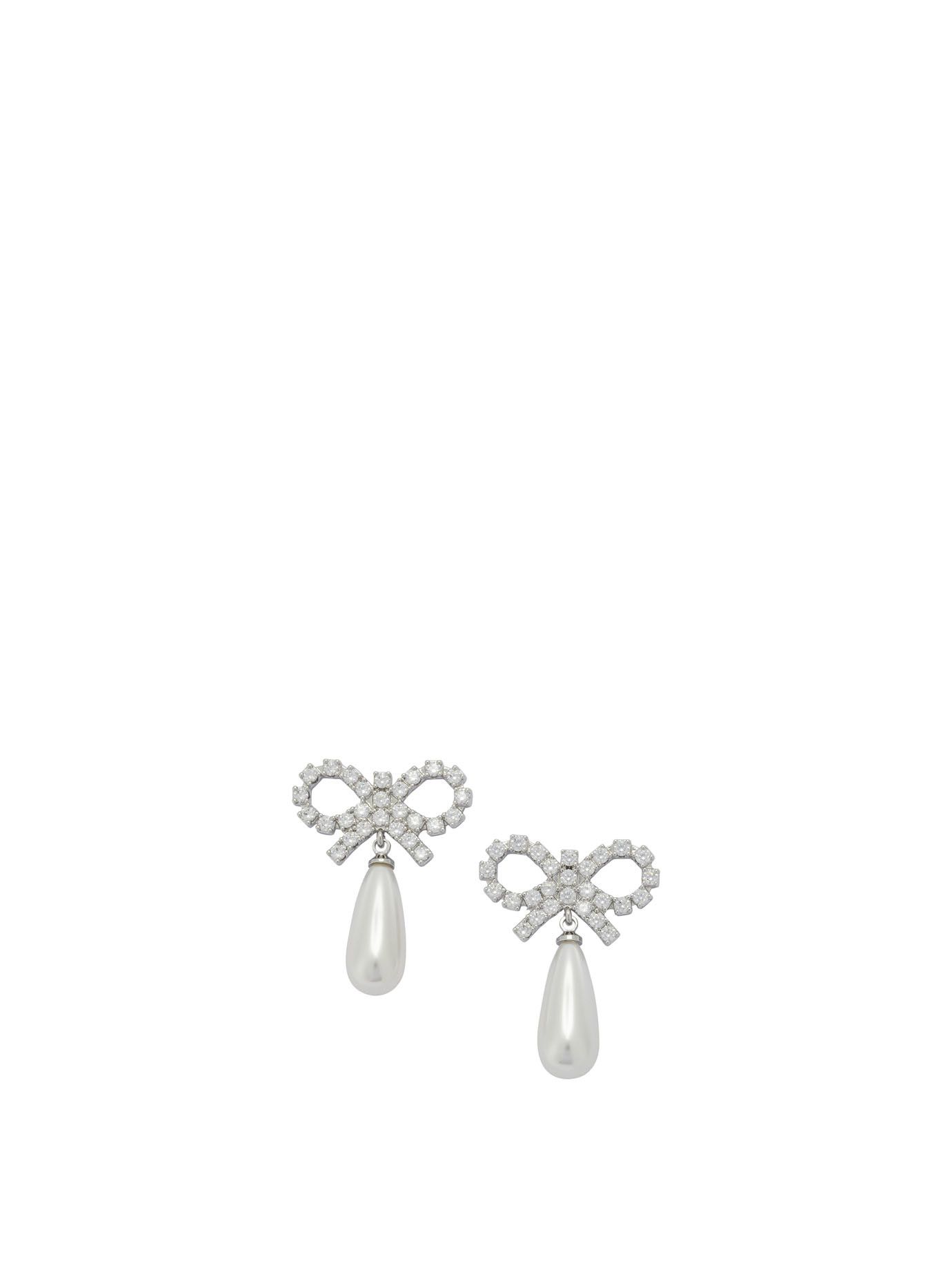 Self-Portrait Self-Portrait Pearl Earrings With Crystal Bow Women - USA Duties Paid Size ONE SIZE - 1 Thumbnail
