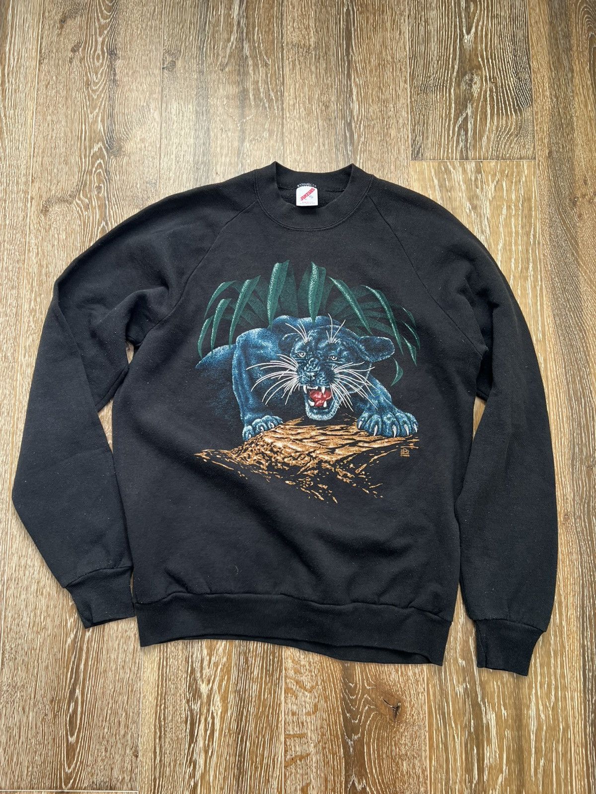 Vintage Vintage Black Panther Nature Raglan Sweater Size US M / EU 48-50 / 2 - 1 Thumbnail
