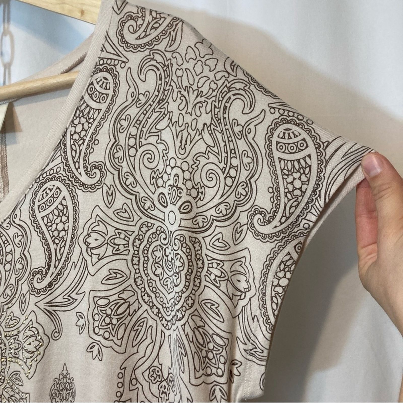 Chicos Chico’s Zenergy Cream Paisley Floral Lace Blouse Top Size M / US 6-8 / IT 42-44 - 5 Thumbnail
