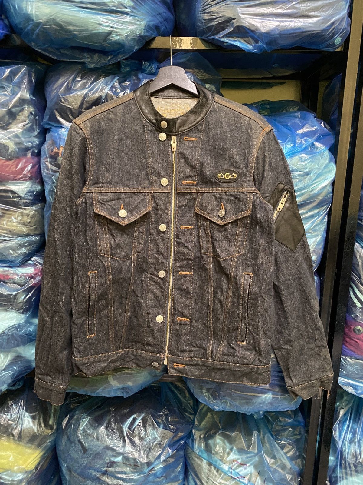 Japanese Brand VINTAGE GAUNTLETS WALDEY ZIPPER BIKERS JEANS JACKET Size US S / EU 44-46 / 1 - 1 Thumbnail
