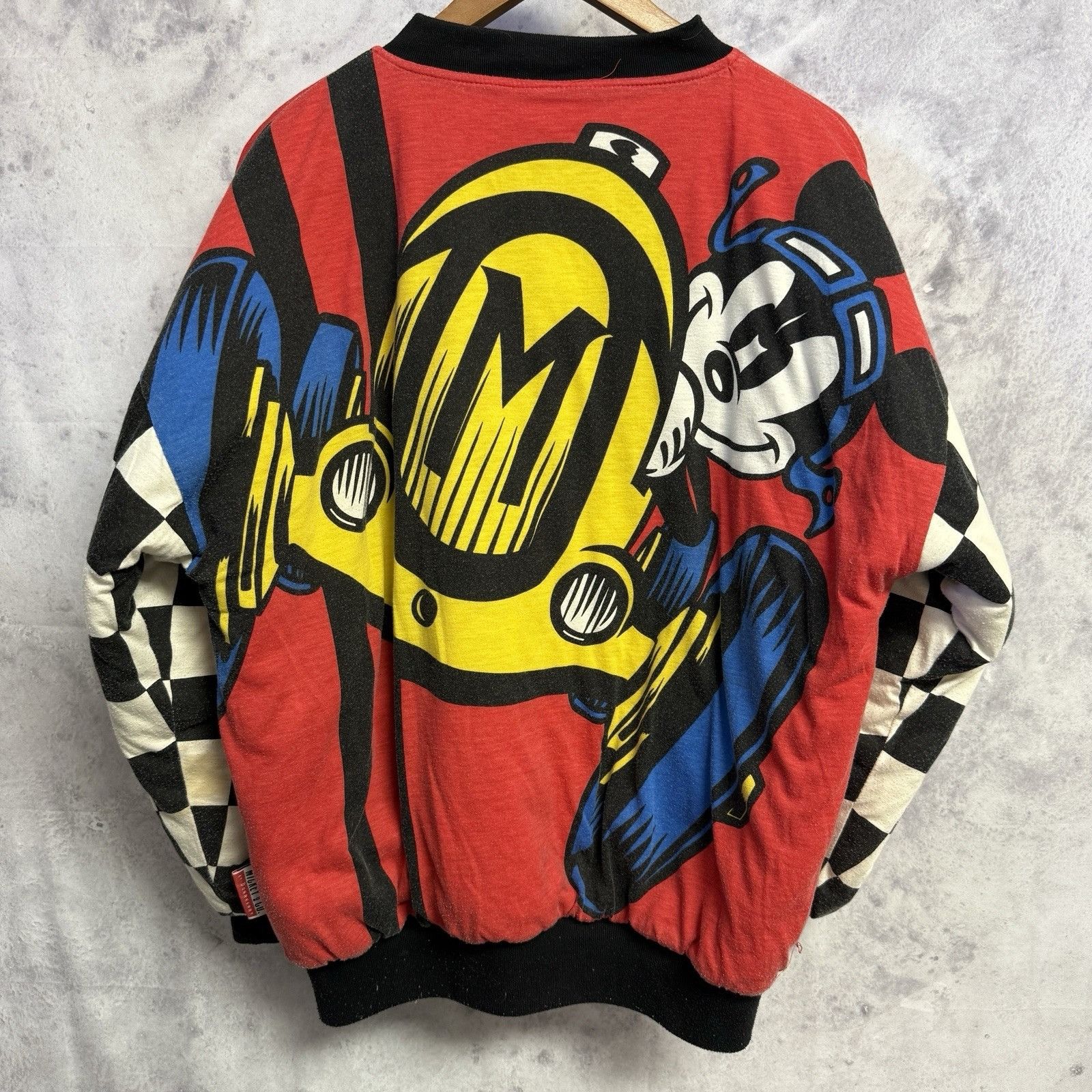 Disney Vintage Mickey Mouse Racer Jacket Mens Large AOP Disney Bomb Size US L / EU 52-54 / 3 - 2 Thumbnail