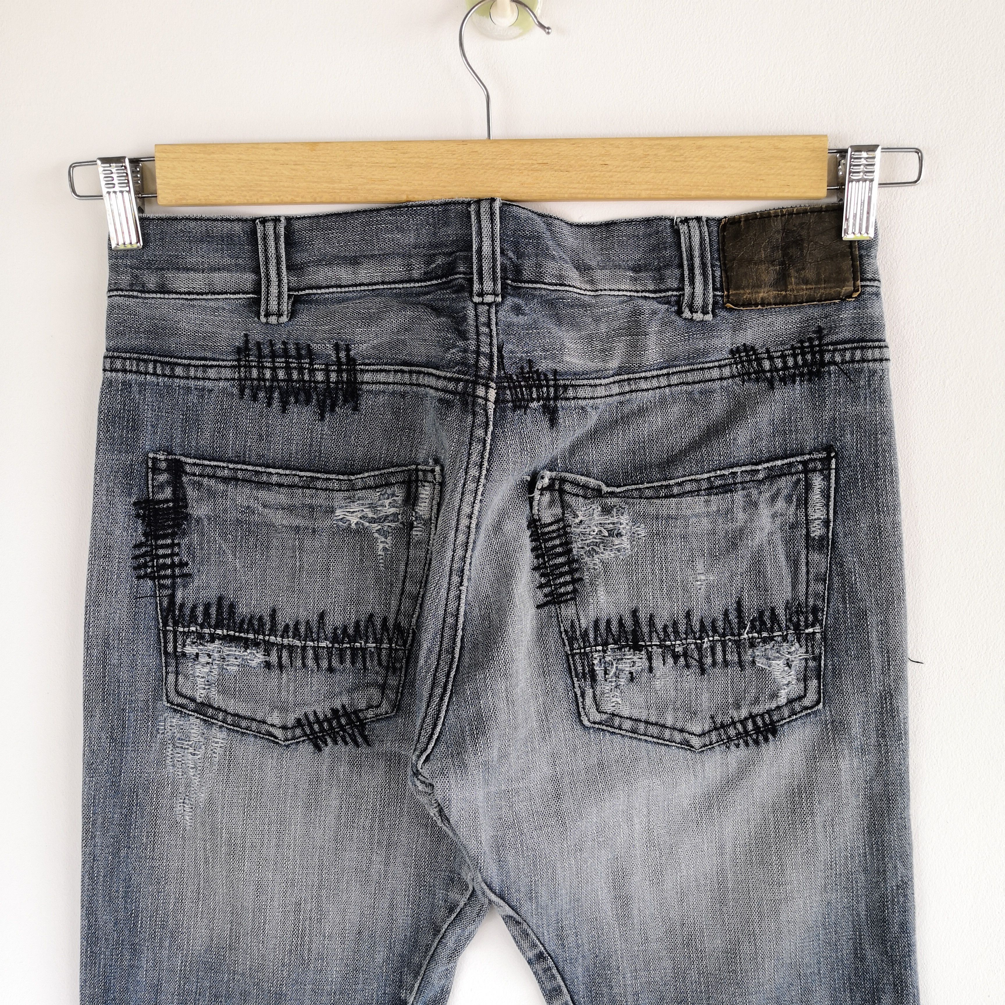 Japanese Brand Y2K 2#1 Distressed Faded Jeans Skulls Yesus Love You Denim Size US 32 / EU 48 - 5 Thumbnail