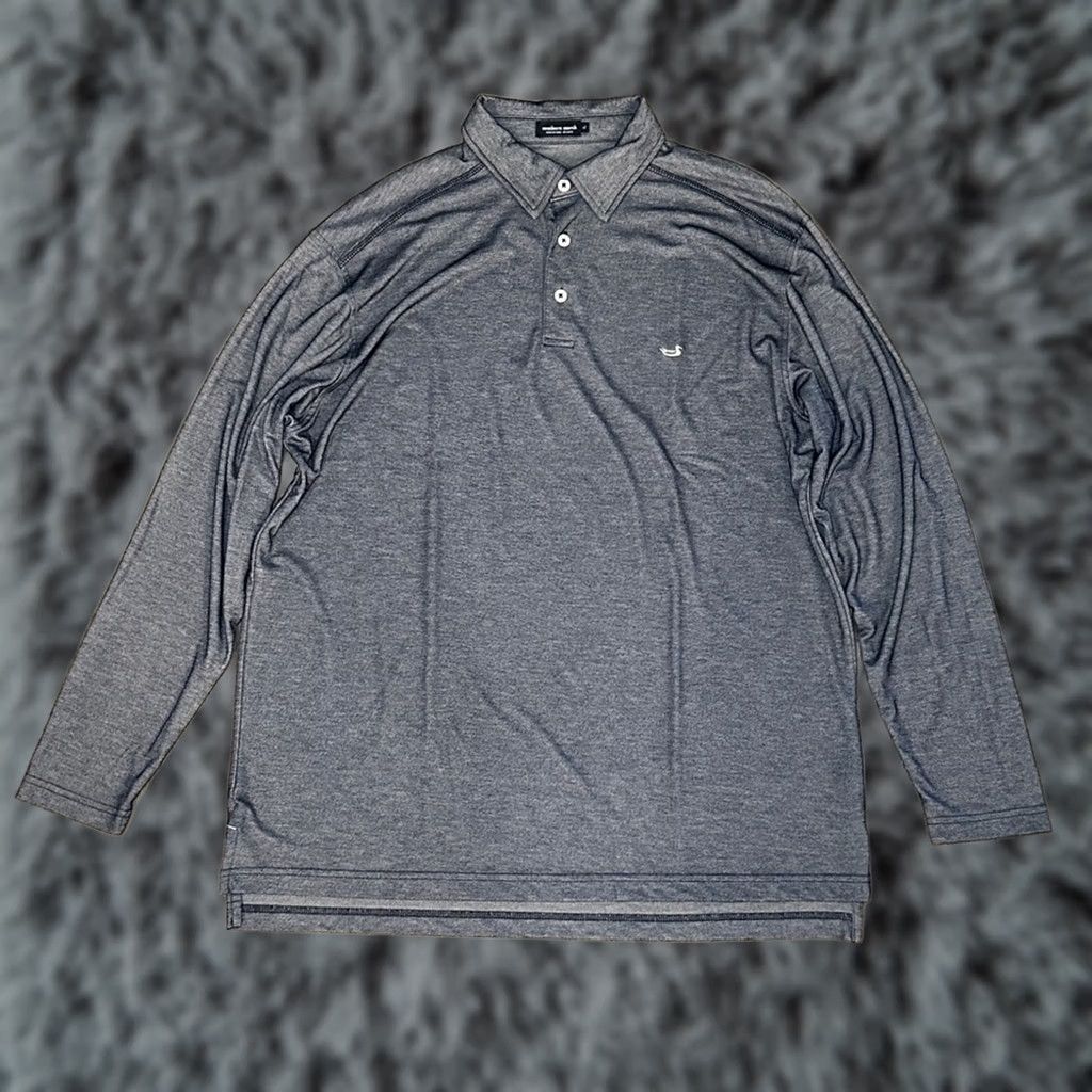 Vintage Southern Marsh Long Sleeve Polo - XL Men Rayon Blend Navy Blue Size US XL / EU 56 / 4 - 1 Thumbnail
