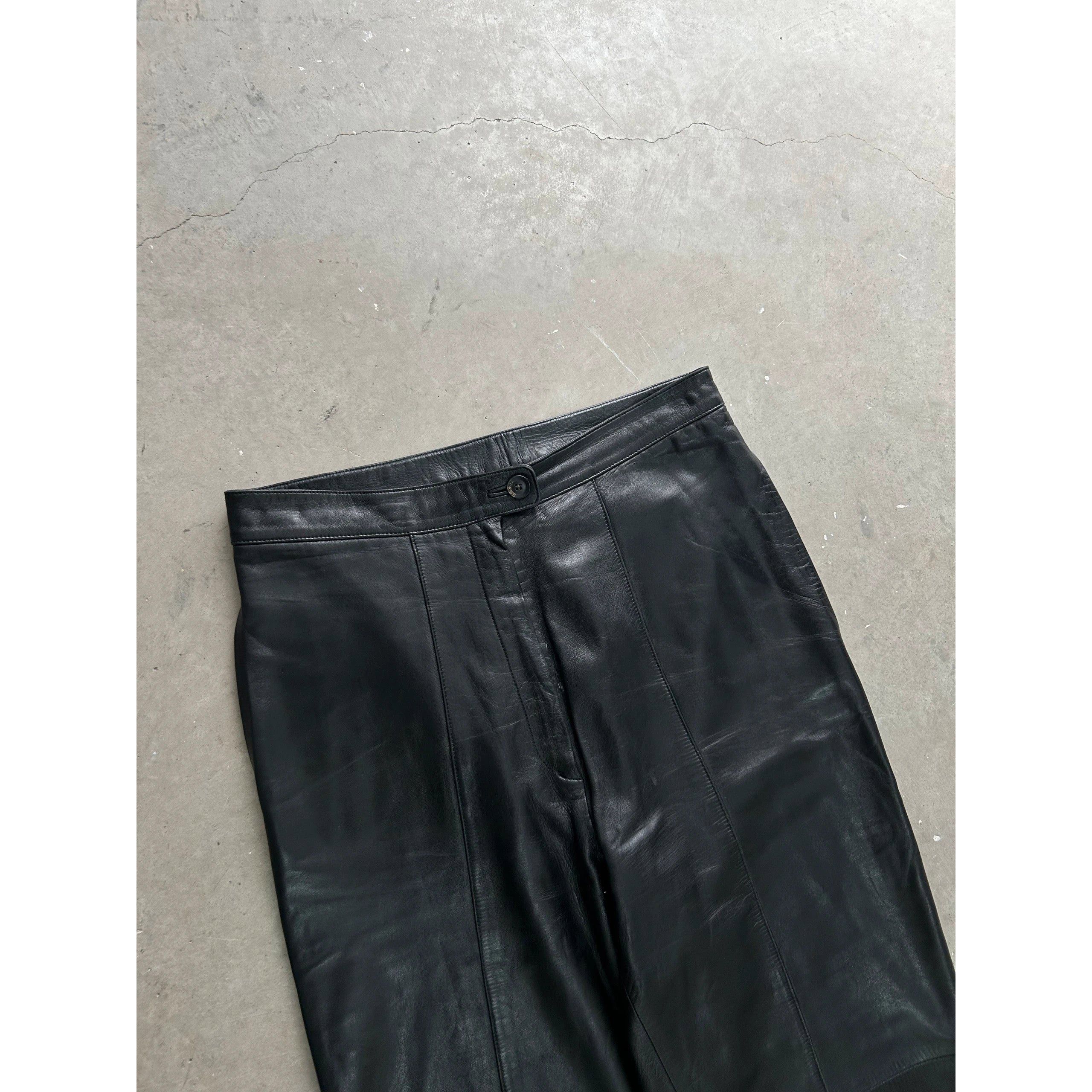 Loewe Loewe 1990's Black Leather Pants Size US 31 - 3 Thumbnail