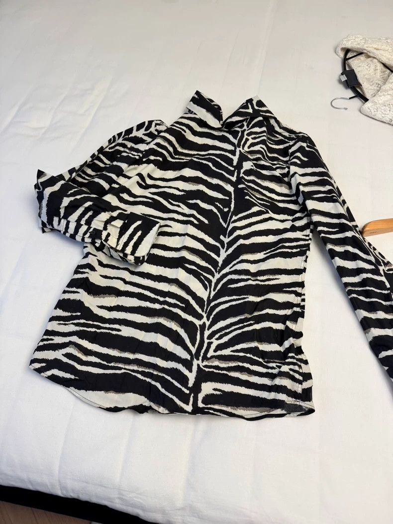 Dries Van Noten dries van noten size:36 Black and white striped shirt Size XXS / US 00 / IT 34 - 1 Thumbnail