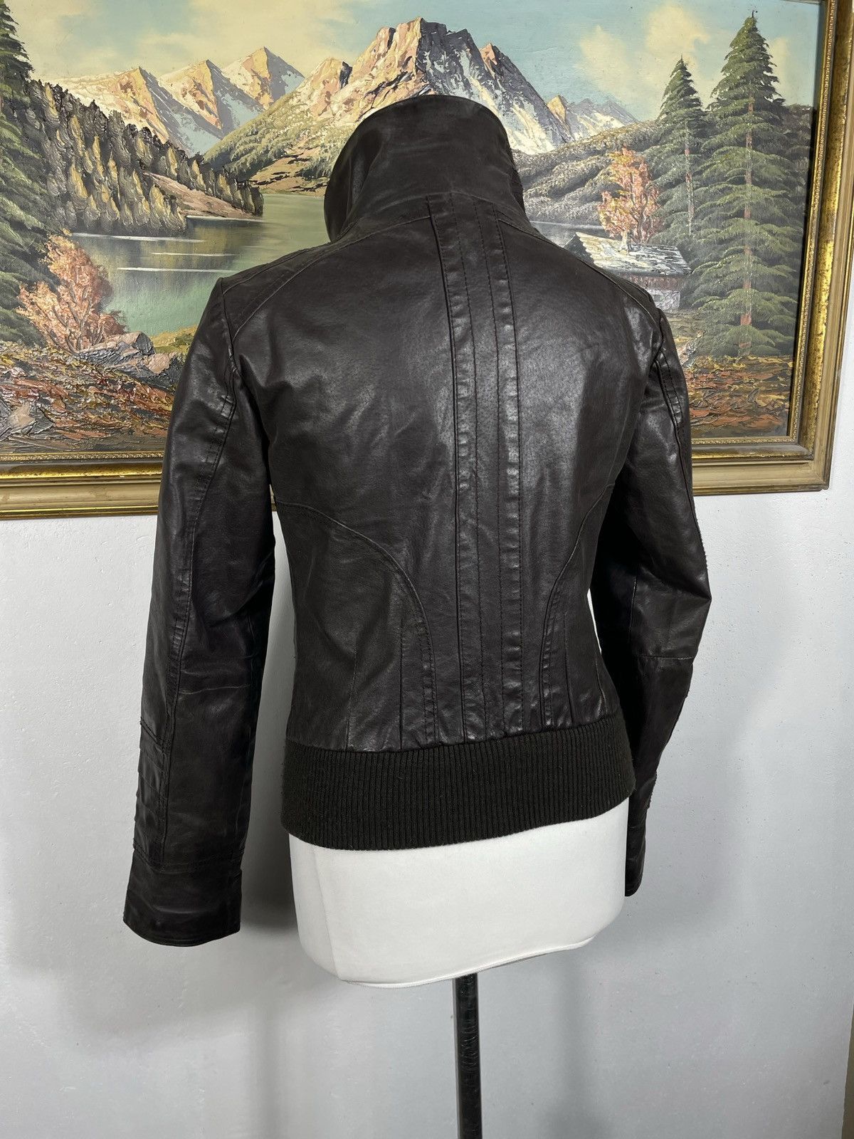 Vintage Brown Retro 90s Genuine Real Leater Bomber Punk Rock Cyber Size S / US 4 / IT 40 - 6 Thumbnail