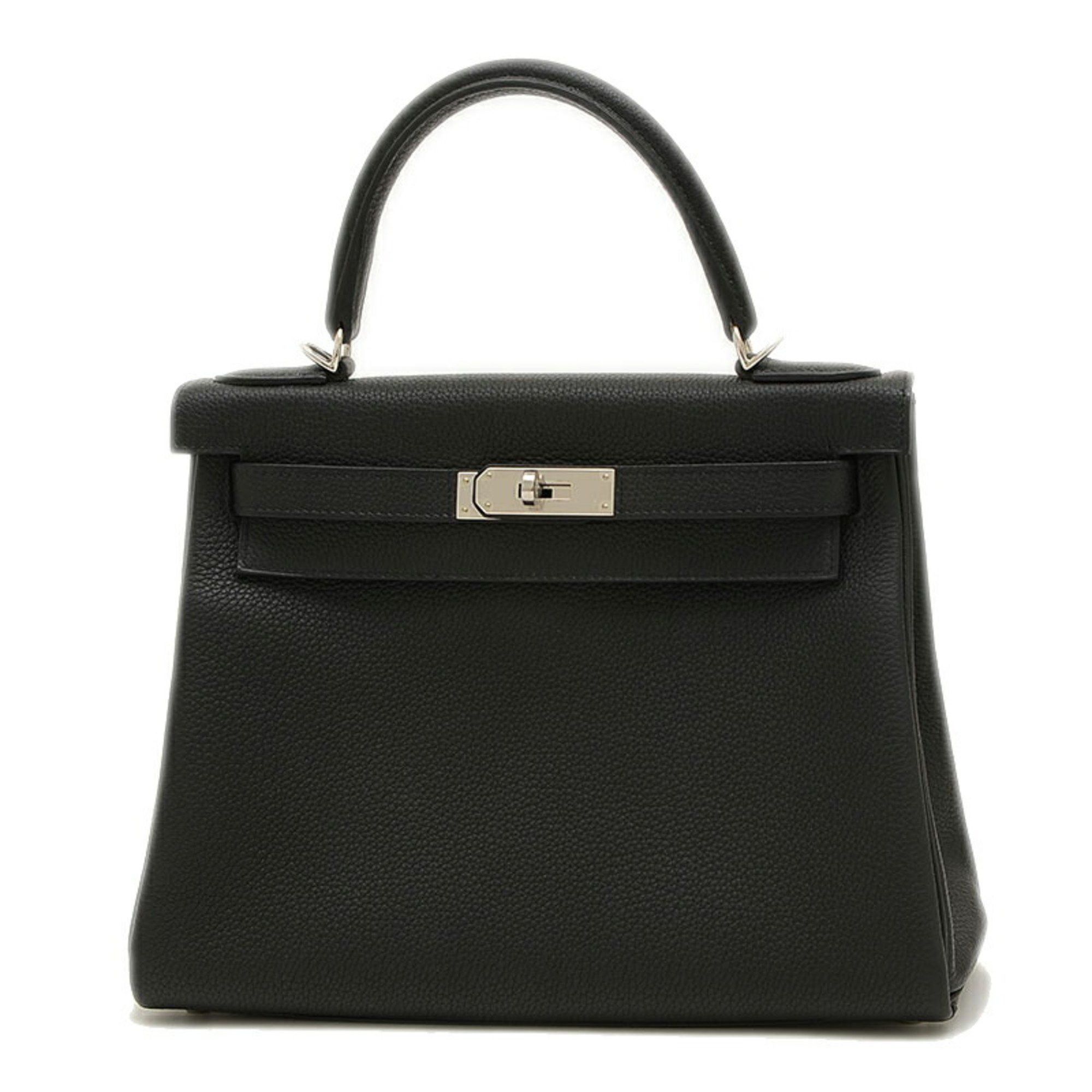 image of Hermes Kelly 28 Inner Stitching Handbag Togo Black C Stamp, Women's