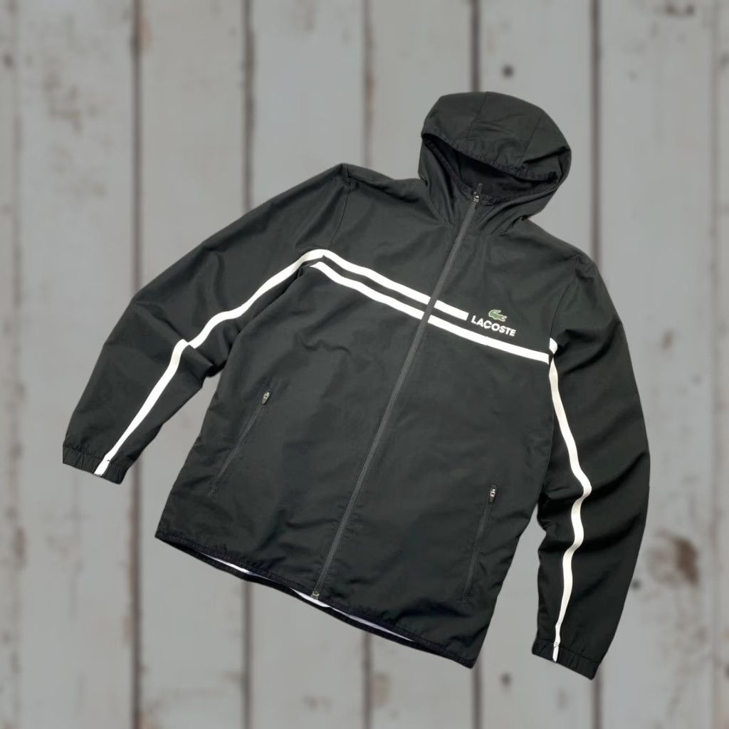 Lacoste Lacoste Sport Hooded Jacket Windbreaker Men XL Black Size US XL / EU 56 / 4 - 1 Thumbnail