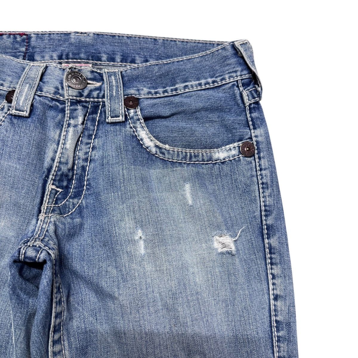 True Religion True Religion Joey Big T Distressed Denim Flare Jeans Size US 31 - 5 Thumbnail