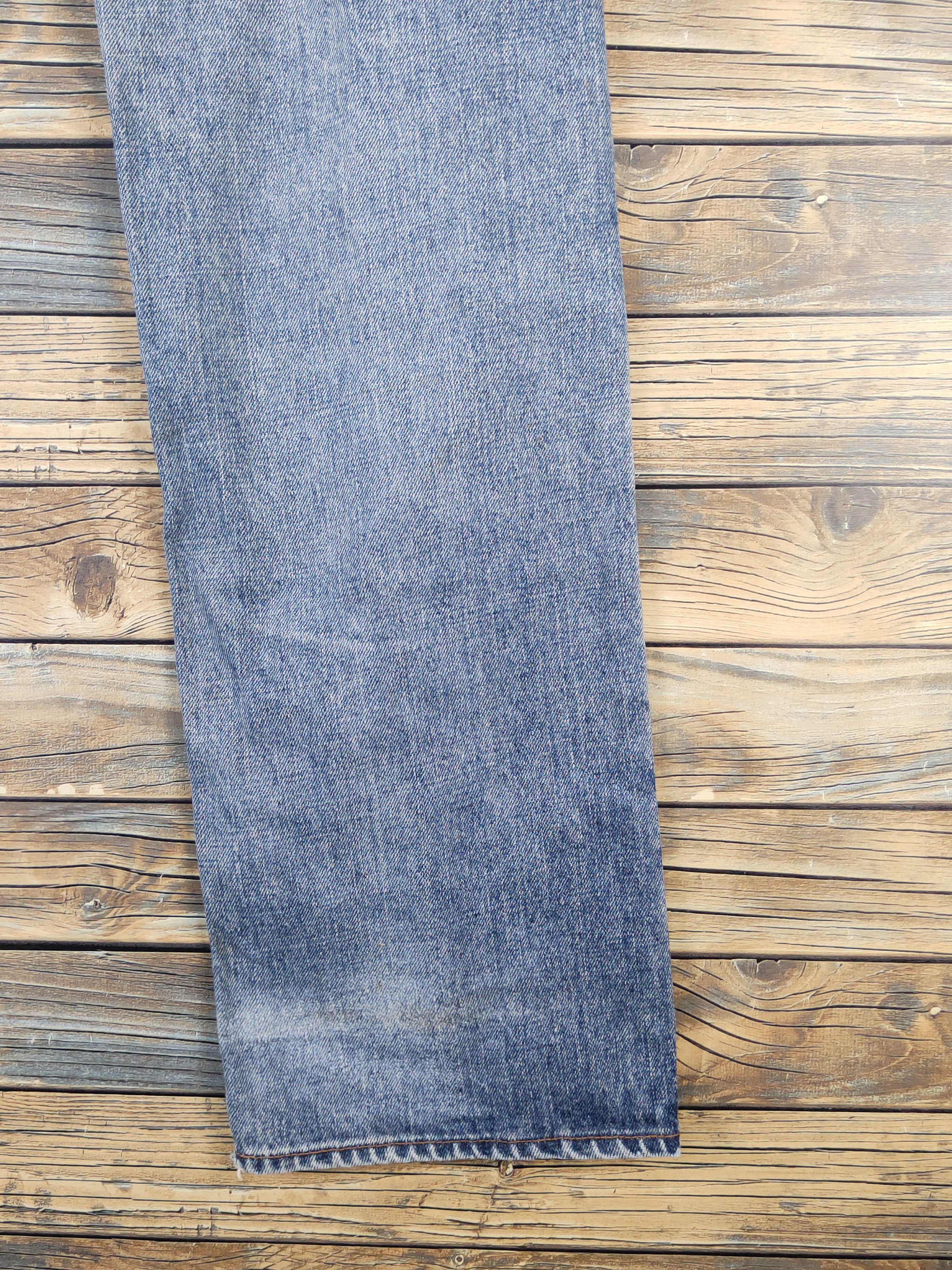 Vintage Bobson Blue Distressed Ripped vintage denim Jeans #W1480 Size US 31 - 13 Thumbnail