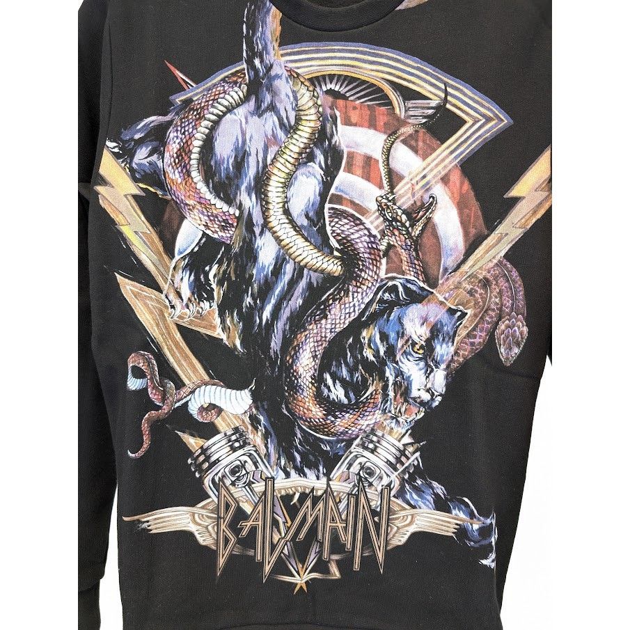 Balmain o1rshd1 Side Zip Sweatshirt in Black Size US S / EU 44-46 / 1 - 5 Thumbnail