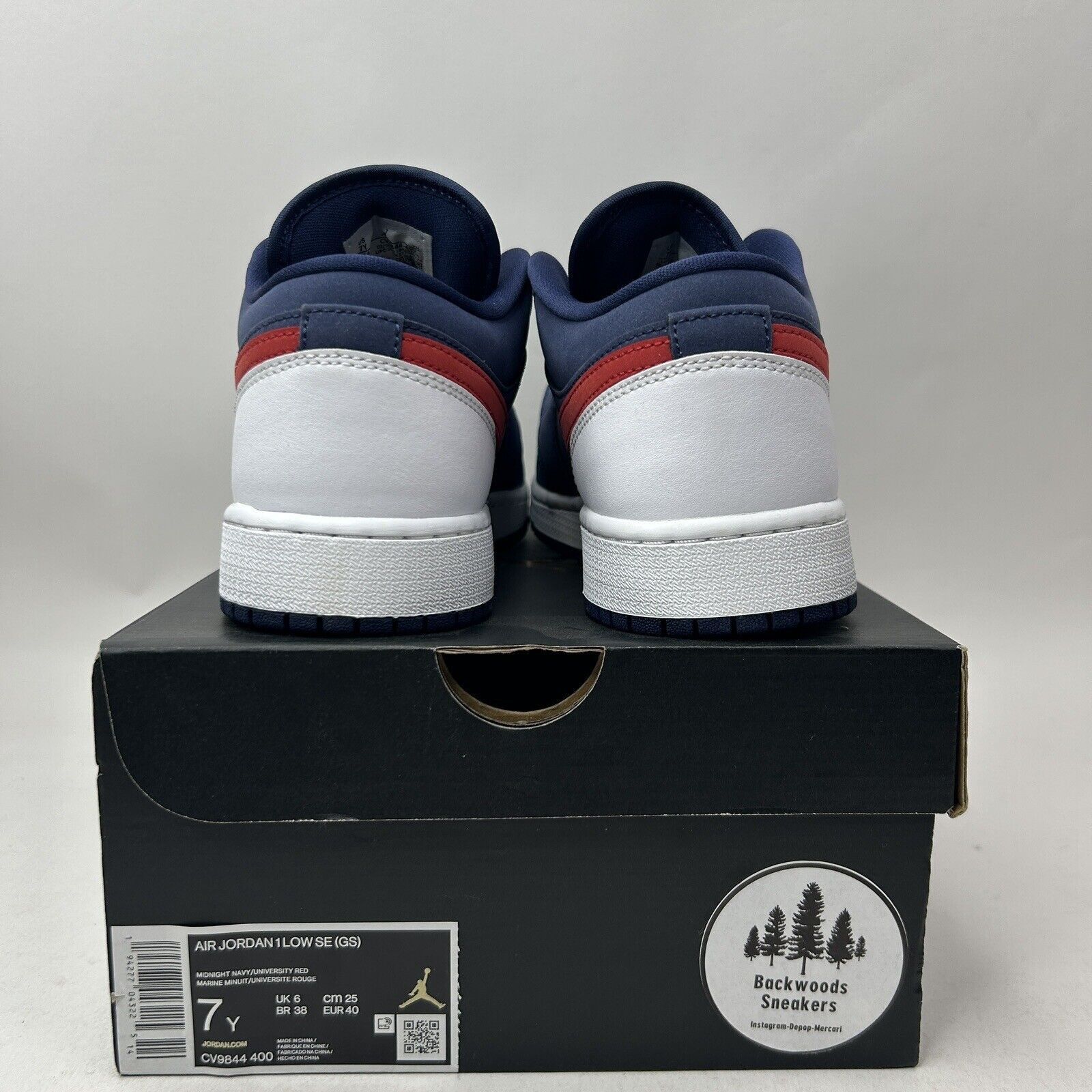 Nike Nike Air Jordan 1 Retro Low SE “USA/Navy Red” 2023 Size US 8.5 / IT 38.5 - 4 Thumbnail
