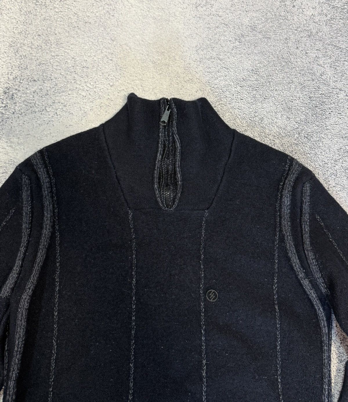 Massimo Osti Massimo Osti Wool Sweater MRS Italy Logo Knit Zip Collar Men Size US S / EU 44-46 / 1 - 13 Thumbnail