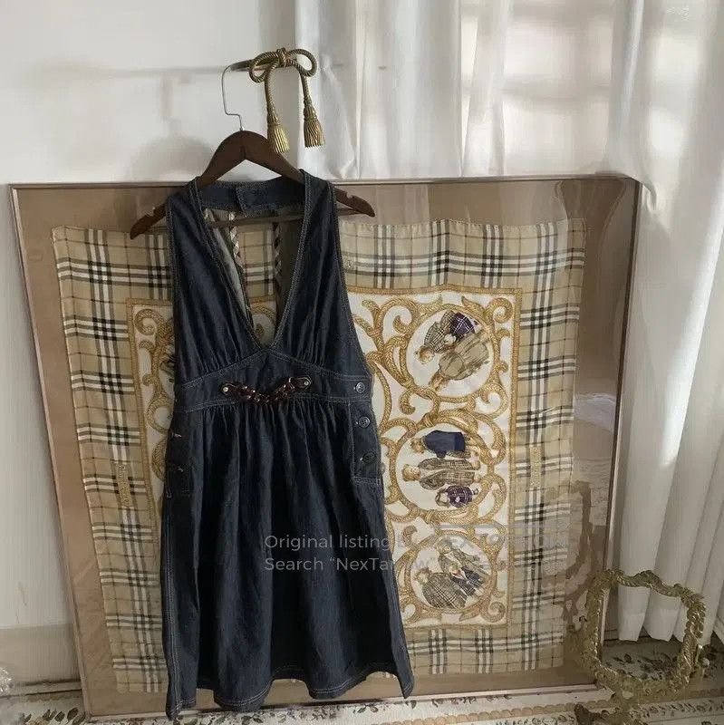 Burberry Burberry Blue Cotton Dress for Women. Size S / US 4 / IT 40 - 4 Thumbnail