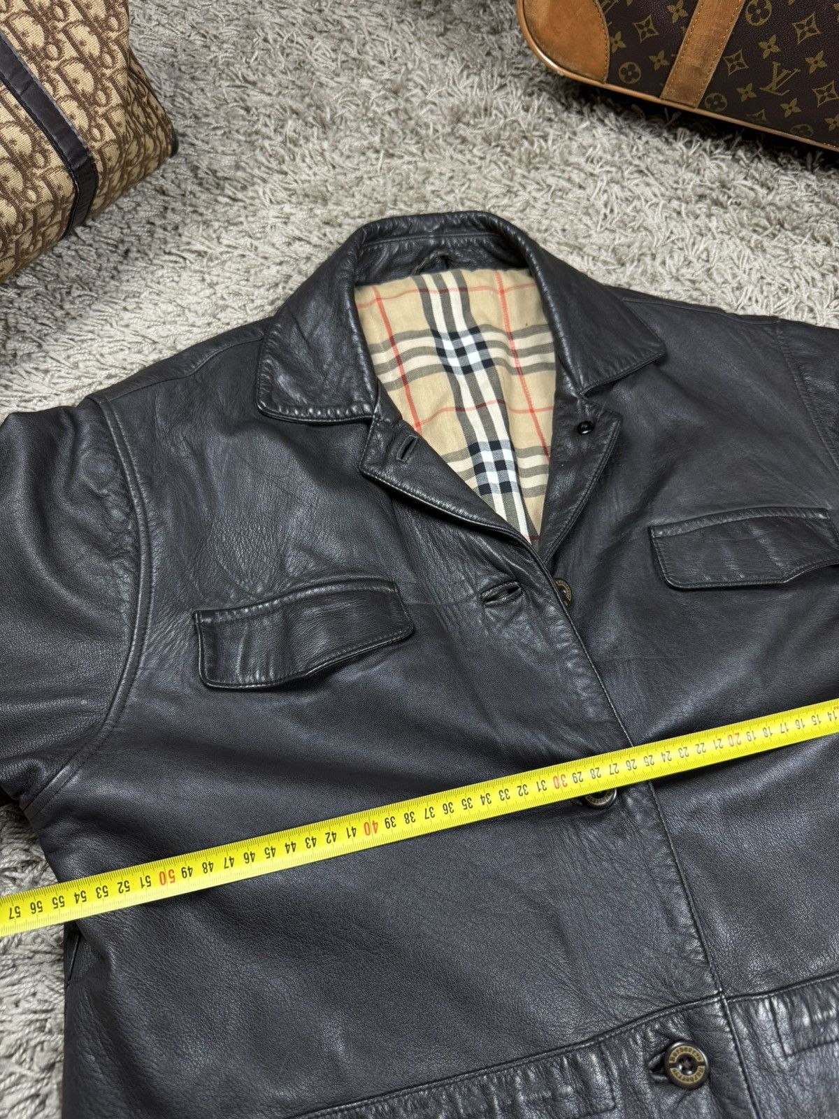 Burberry × Vintage Vintage leather jacket Burberry original luxury casual item Size US L / EU 52-54 / 3 - 6 Thumbnail