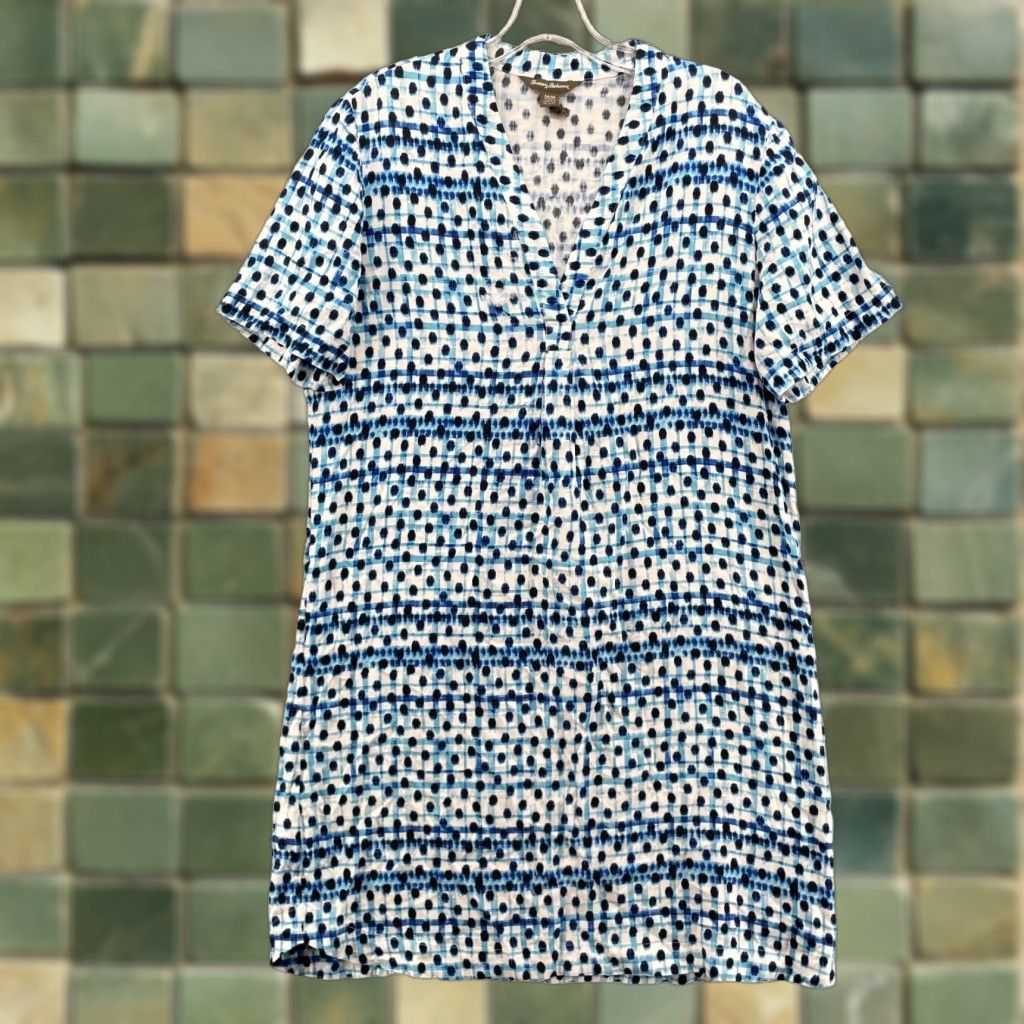 Tommy Bahama Tommy Bahama Dress Women's Medium Dot Plaid Coastal Floral Boho Outdoor Preppy Dress Bohemian Beach Casual 90s Summer Womens Size M / US 6-8 / IT 42-44 - 1 Thumbnail