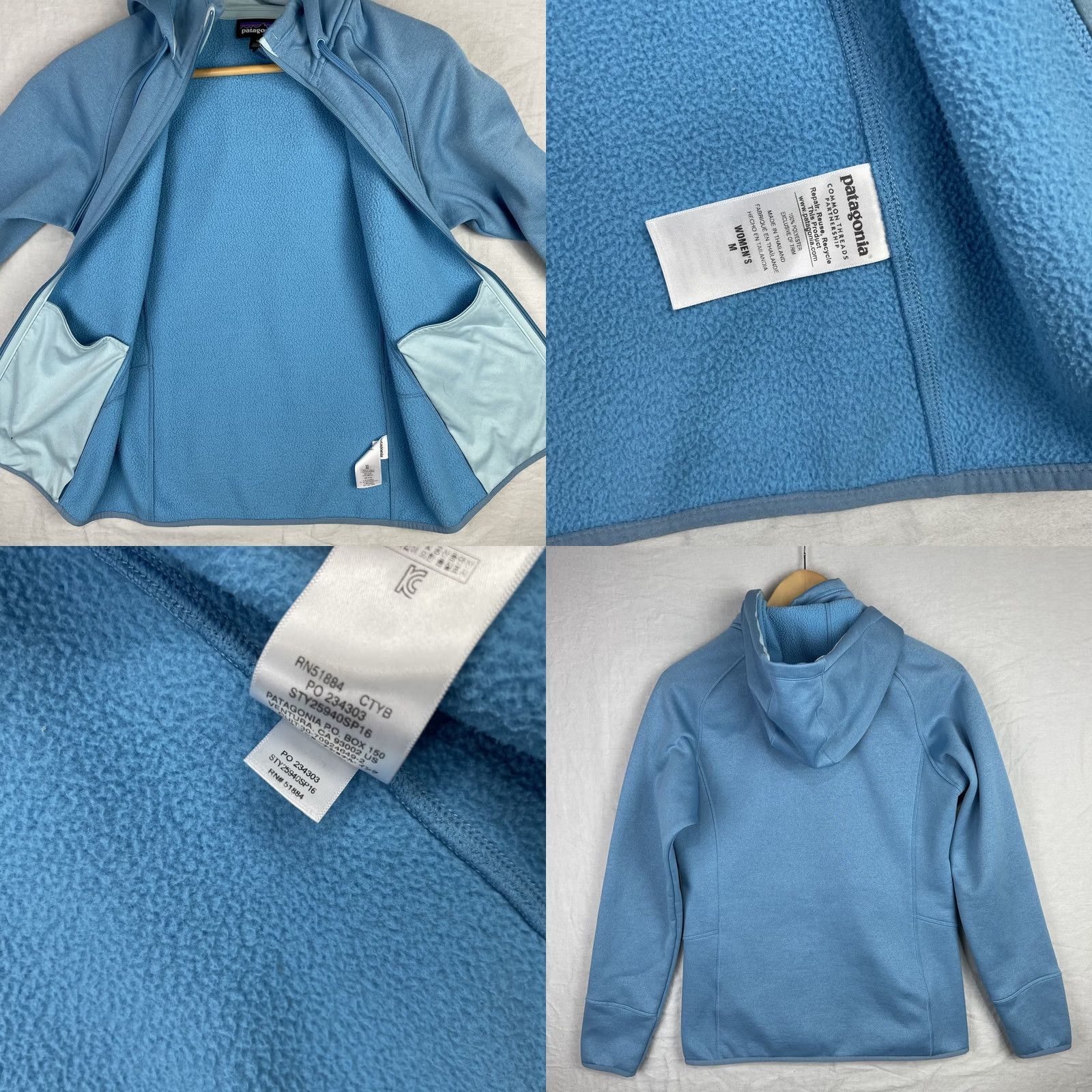 Patagonia Patagonia Hoodie Womens Medium Blue Tech Fleece Jacket Full Zip Outdoor Size M / US 6-8 / IT 42-44 - 8 Thumbnail