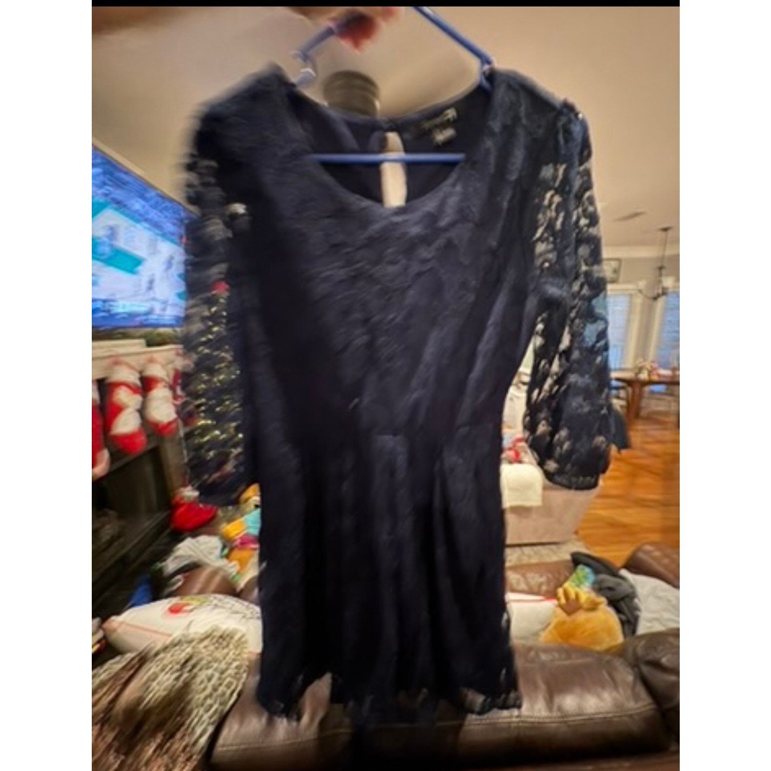 Forever 21 Forever 21 Women’s Small Navy Blue Lace Fit & Flare Dress Size S / US 4 / IT 40 - 2 Thumbnail