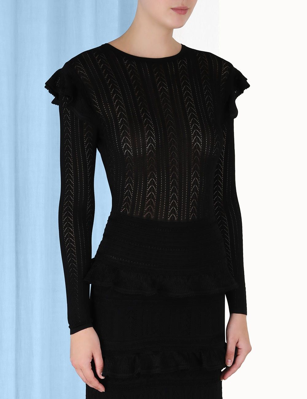 Zimmermann oc11z0225 Luminosity Ruffle Dress in Black Size M / US 6-8 / IT 42-44 - 5 Thumbnail