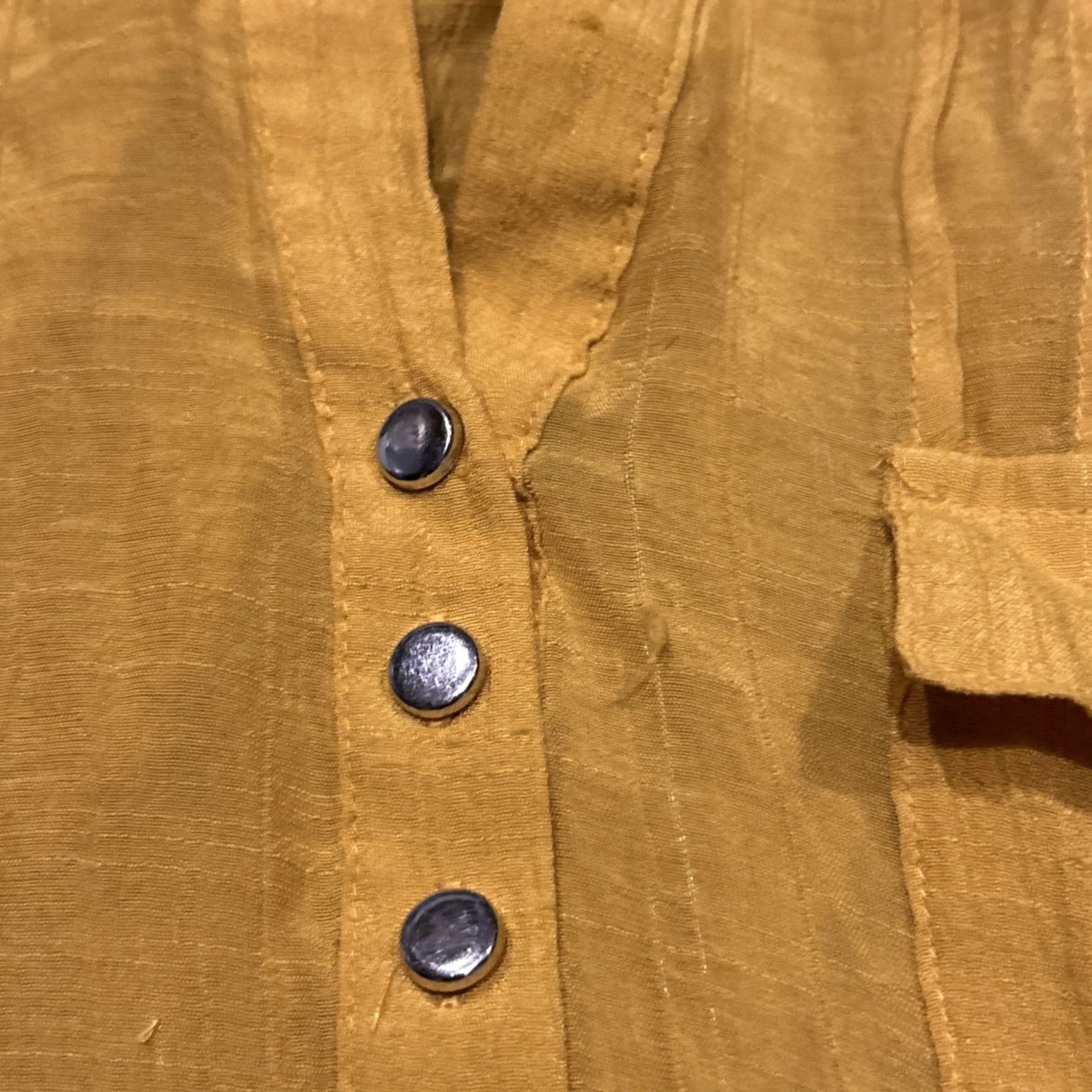 Vintage Cocomo Tunic Shirt Women 3/4 Sleeve Button Split Neck Yellow Bohemian Lightweight Polyester Rayon M Size M / US 6-8 / IT 42-44 - 4 Thumbnail
