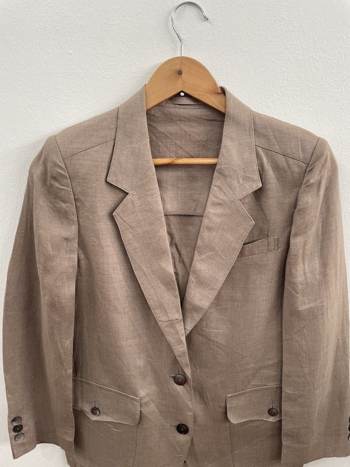 Burberry × Burberry Prorsum VINTAGE BURBERRYS LINEN BLAZER OLD MONEY KAKLOH Size 40S - 3 Thumbnail