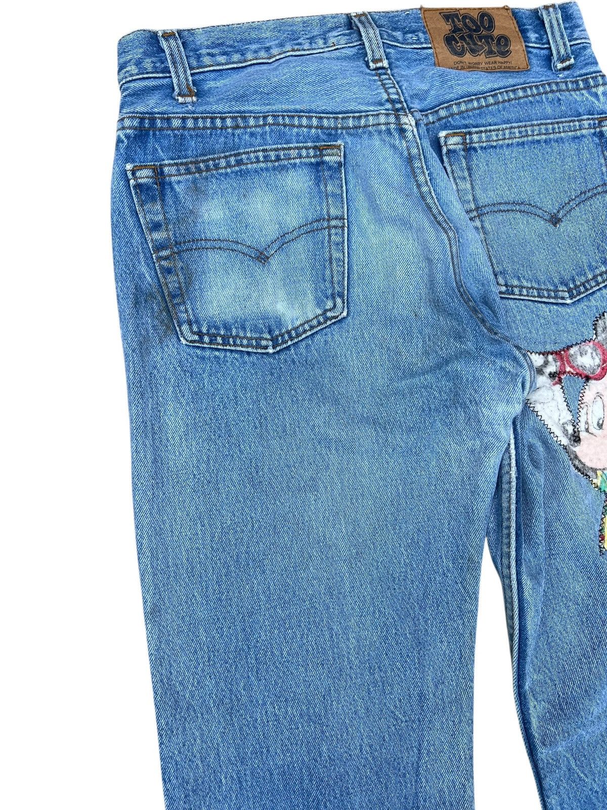 Levi's VTG 1992 Too Cute Disney X Levi’s 501 Patches Denim Jeans Size US 29 - 16 Thumbnail