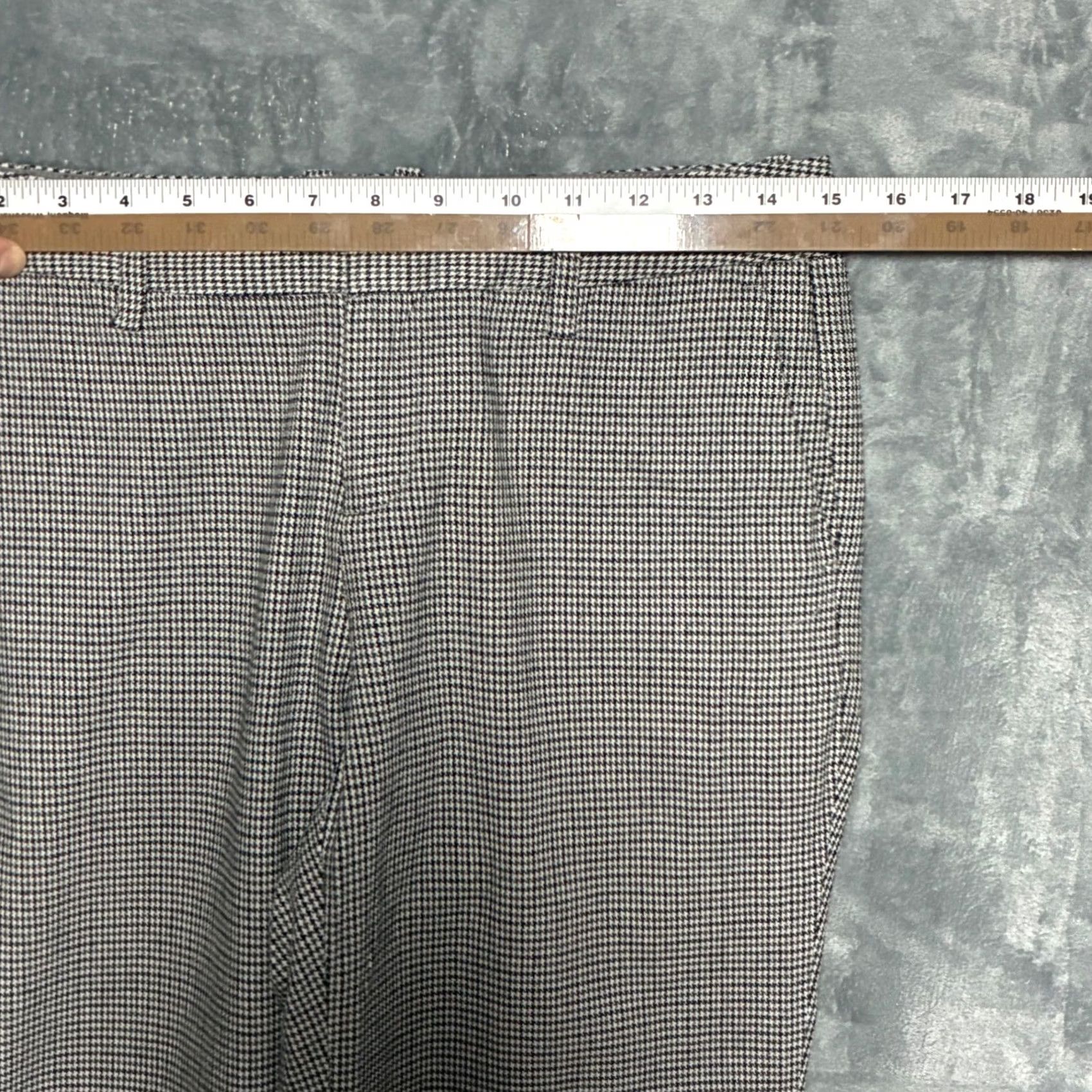 Gap GAP Favorite Straight Fit Trousers Houndstooth Pattern Women's 2 Pants Regular Black Wide Leg? Size 26" / US 2 / IT 38 - 7 Thumbnail