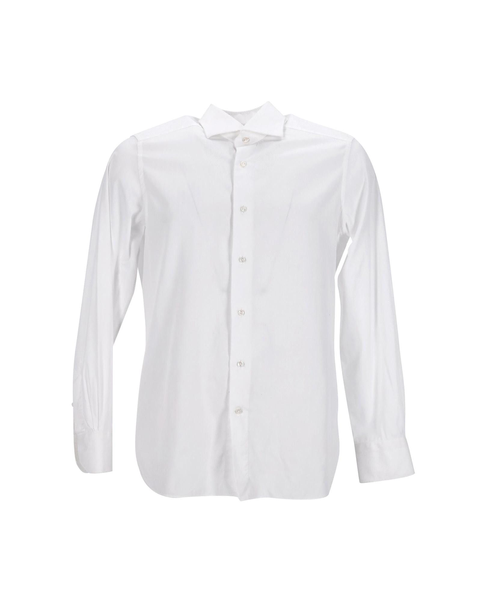 image of Ermenegildo Zegna White Cotton Button-Down Dress Shirt With Classic Collar, Men's (Size Large)
