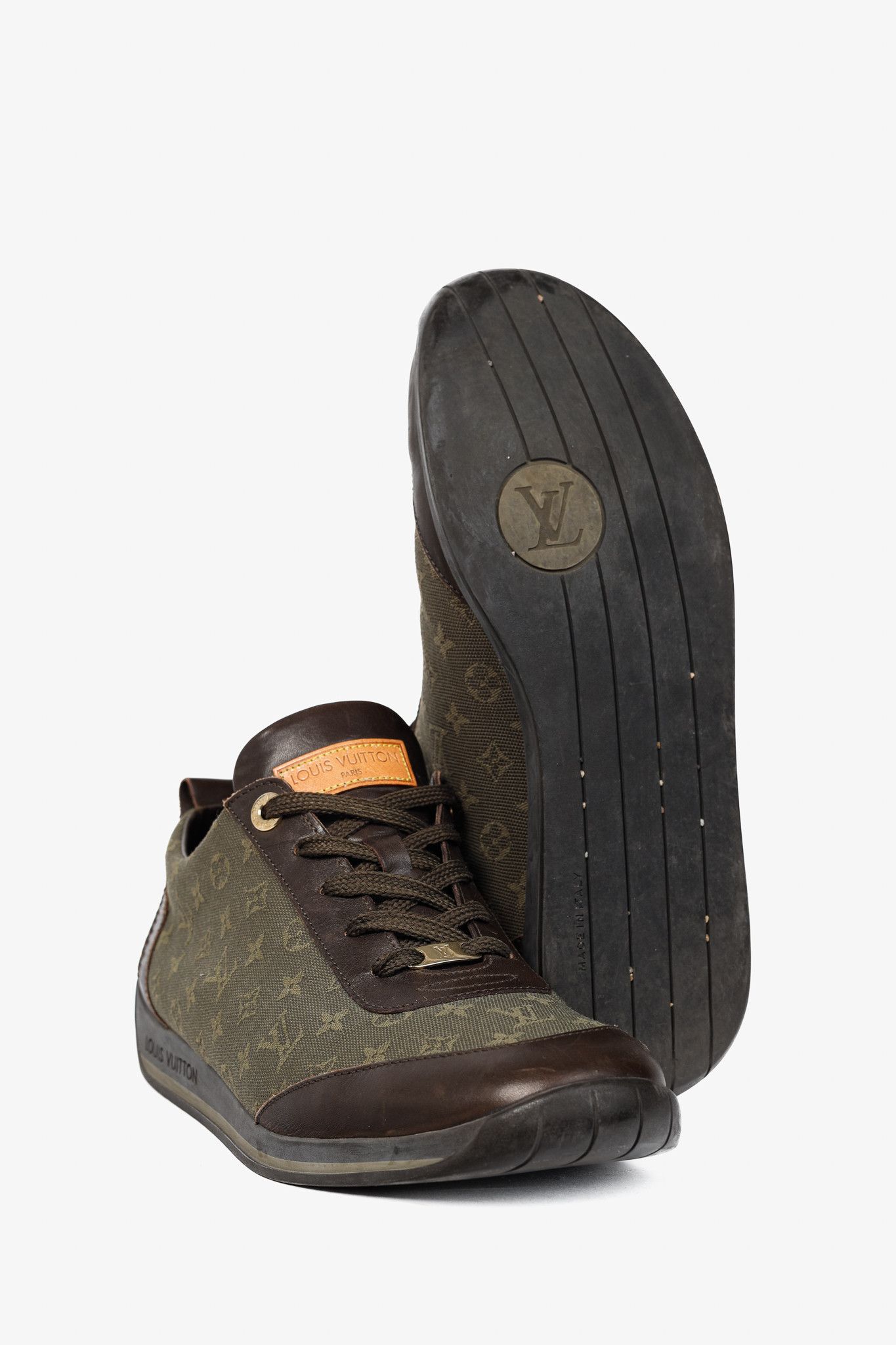 Louis Vuitton Louis Vuitton Khaki Mini Lin Monogram Canvas Sneakers Size US 8 / IT 38 - 4 Thumbnail