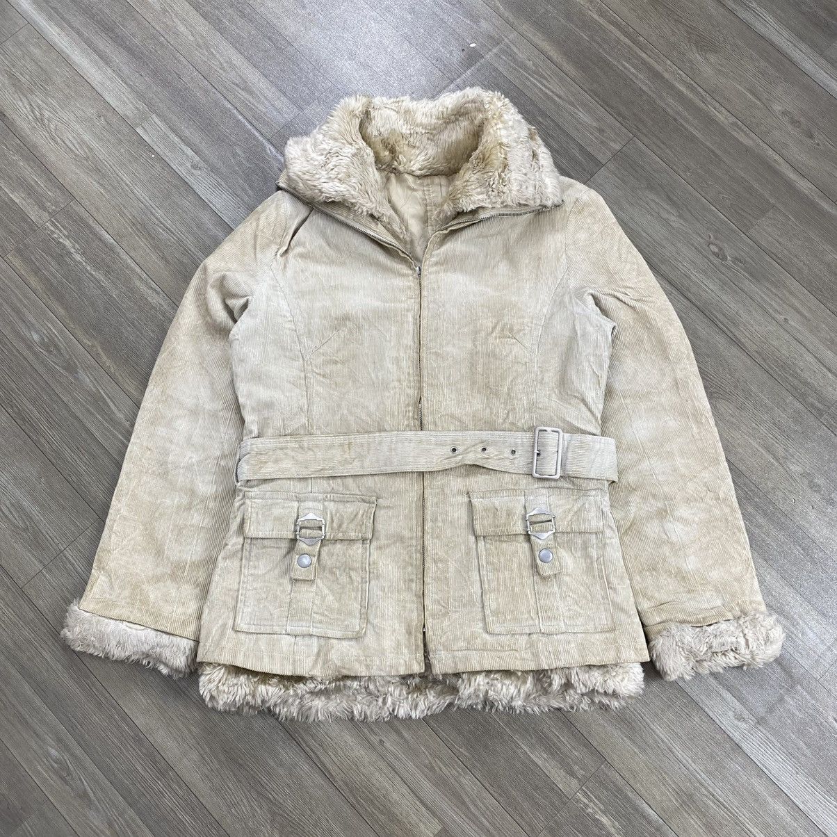 If Six Was Nine 2000s Clear Weather Faux Fur Lgb Goa Corduroy Coat Jacket Size US M / EU 48-50 / 2 - 1 Thumbnail