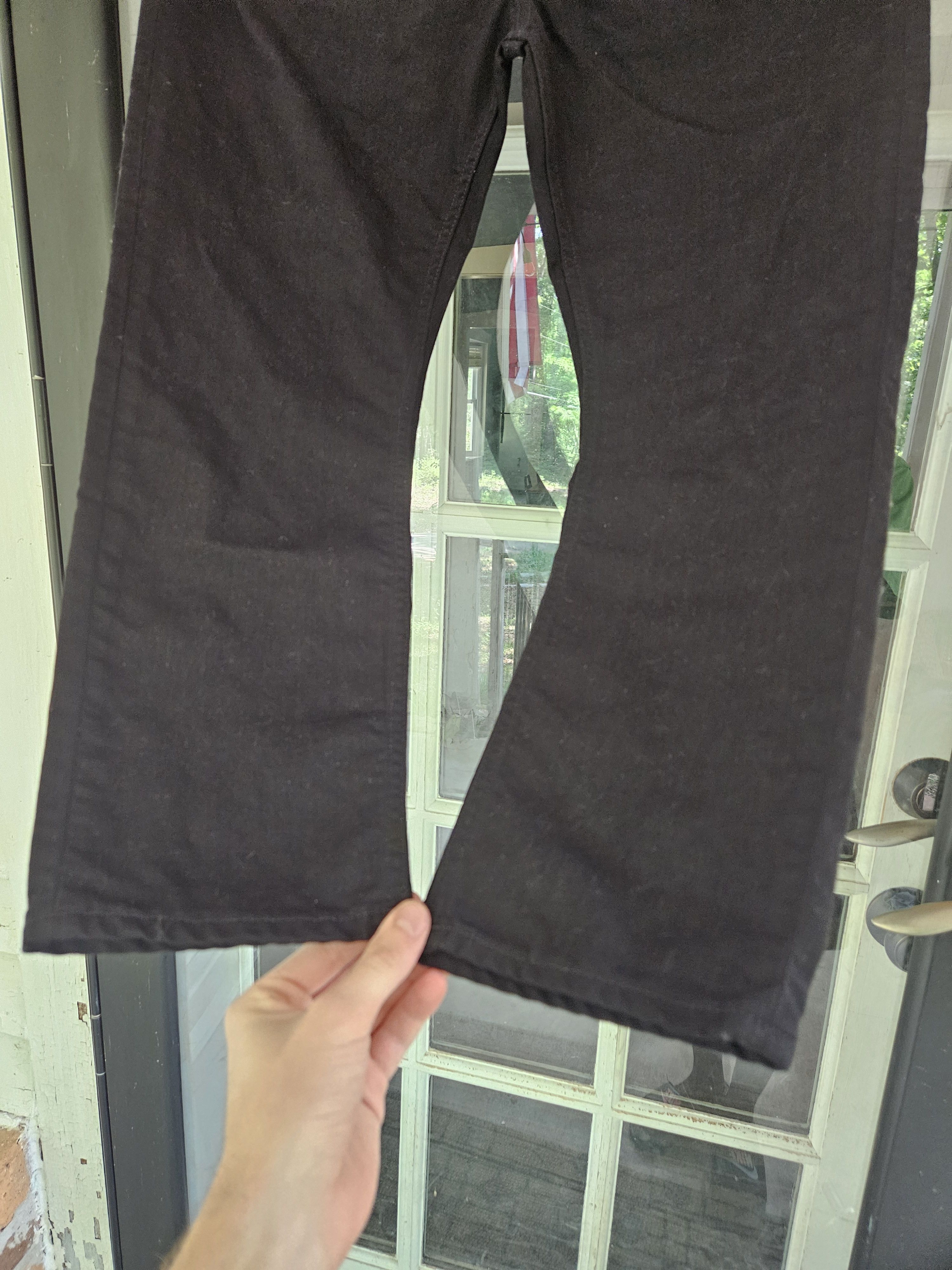 Acne Studios River Stay Black Leather Back Patch Denim Jeans Size US 31 - 5 Thumbnail