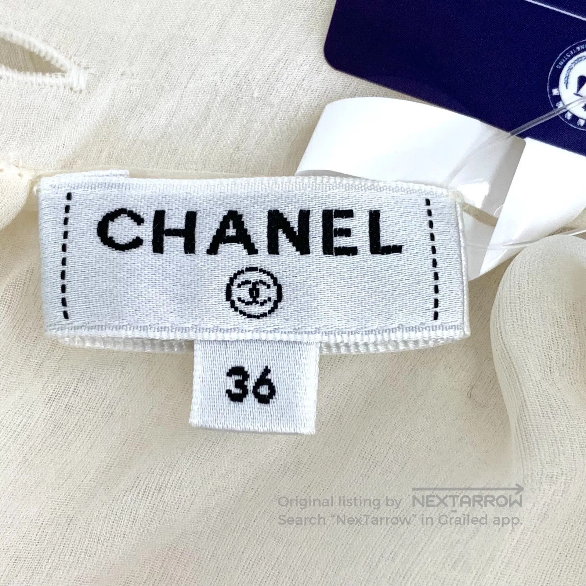 Chanel Chanel Off-white lace ruffle silk collar long-sleeved shir Size XS / US 0-2 / IT 36-38 - 5 Thumbnail