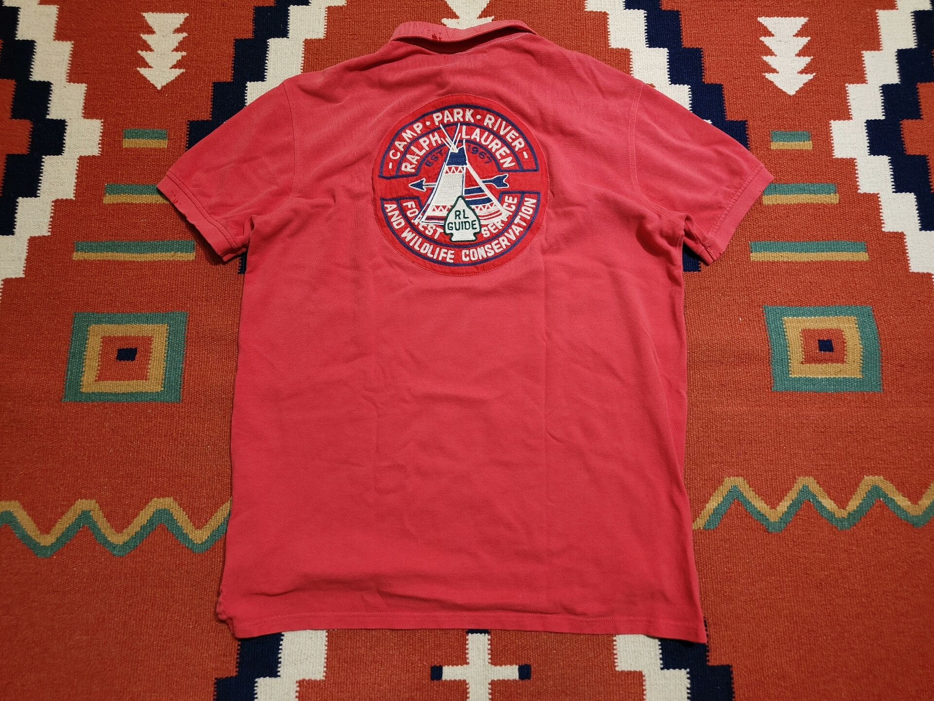 RRL Ralph Lauren RRL Navajo Embroidered Short Sleeve Polo Size US L / EU 52-54 / 3 - 1 Thumbnail
