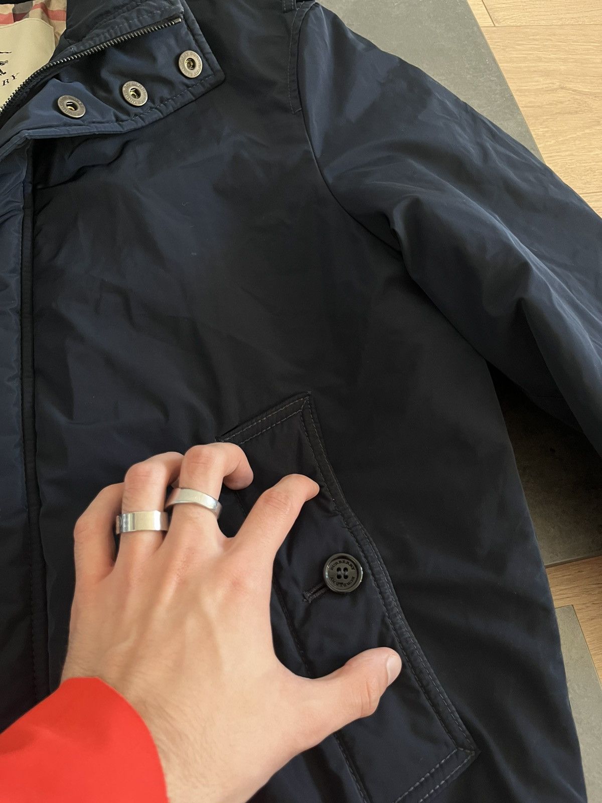 Burberry Burberry London Navy Bomber Jacket Nova Check Quilted Lining Size US M / EU 48-50 / 2 - 5 Thumbnail