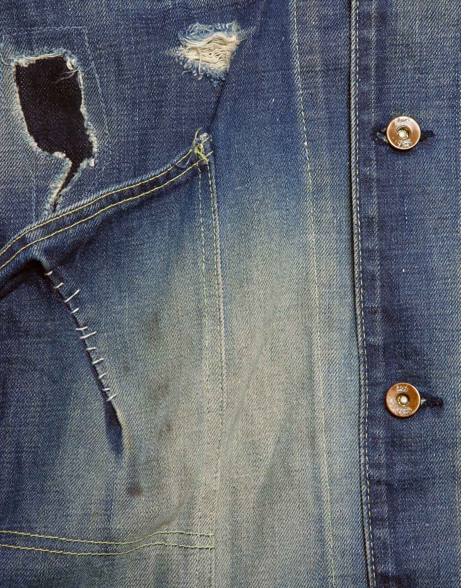 Neighborhood Neighborhood Vintage Denim M Indigo Distressed Oil/Splash Size US M / EU 48-50 / 2 - 5 Thumbnail