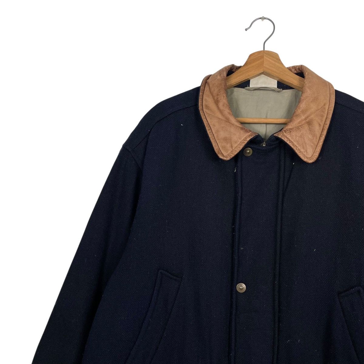 Marlboro Vintage Marlboro Wool Jacket With Leather Collar Size US L / EU 52-54 / 3 - 6 Thumbnail