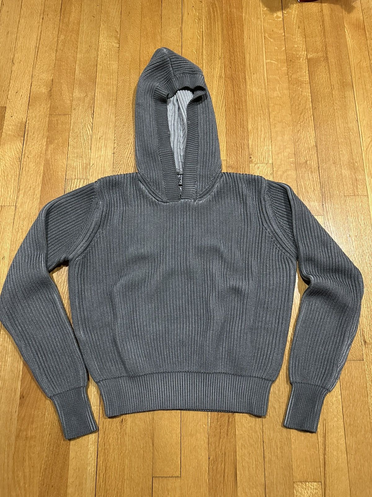 K-Two Studios K-TWO STUDIOS Fisherman Knit Hoodie "charcoal” Size US S / EU 44-46 / 1 - 3 Thumbnail