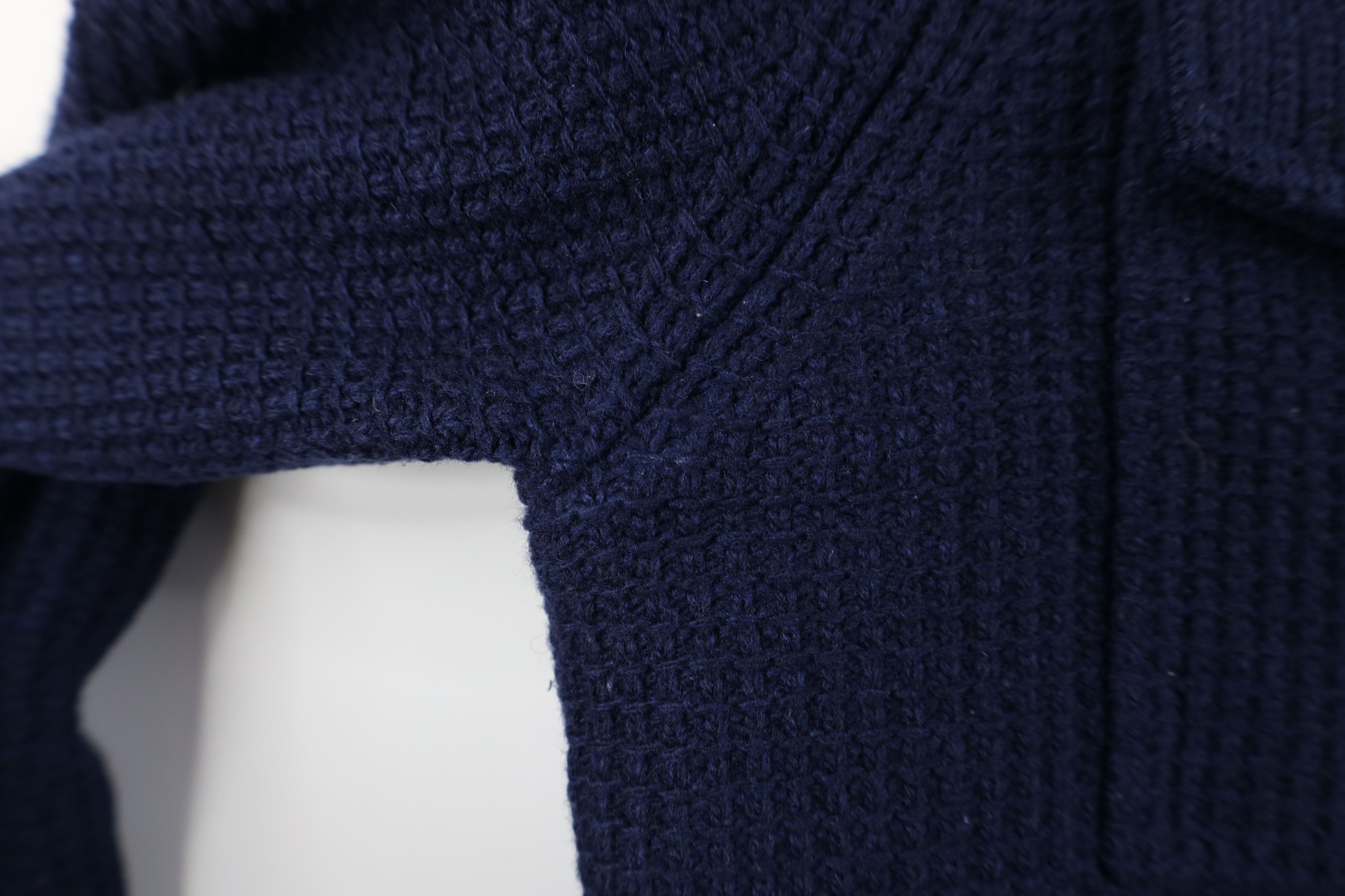 Banana Republic Banana Republic Italian Merino Wool Thermal Knit Jacket Blue Size US M / EU 48-50 / 2 - 4 Thumbnail